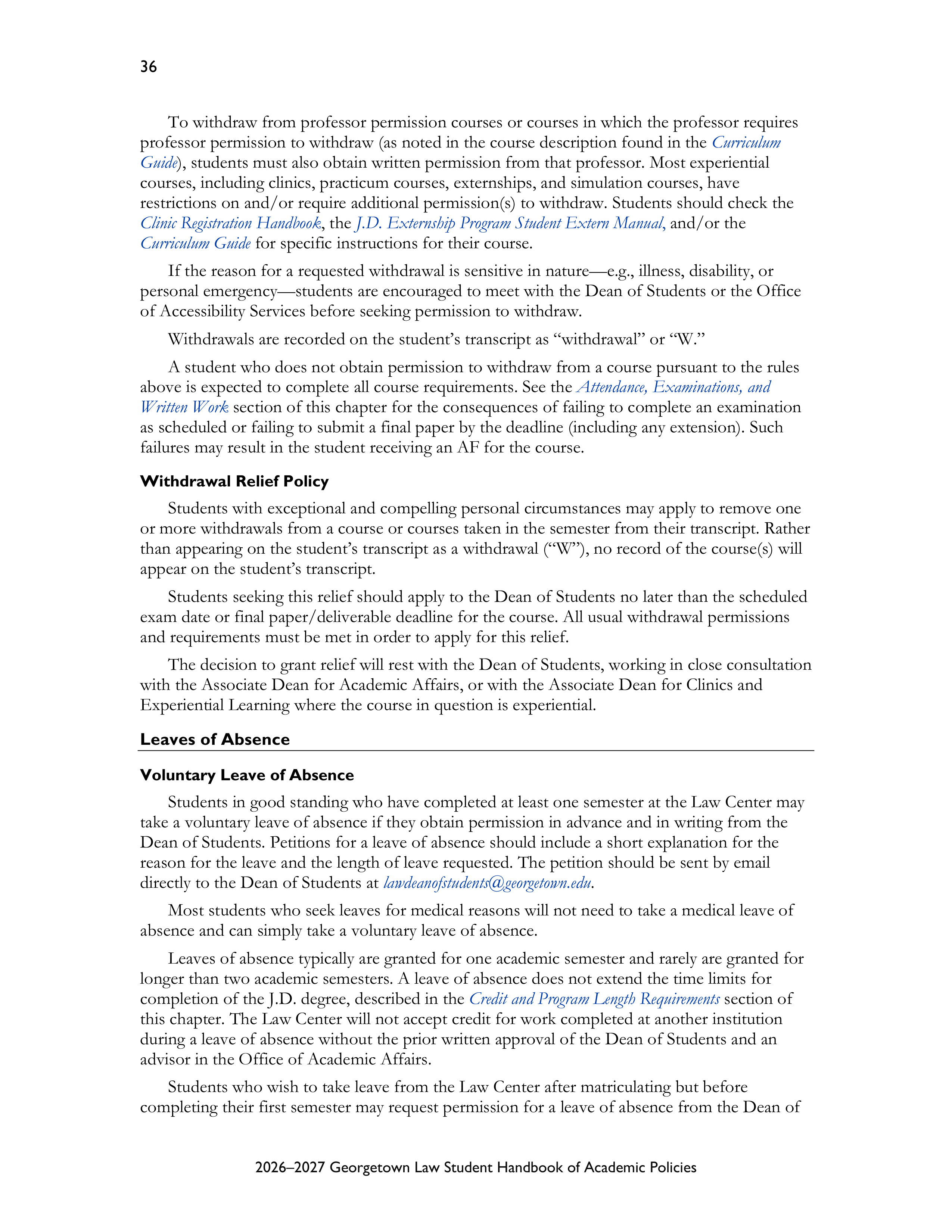 Georgetown University Law Student Handbook of Academic Policies Handbook — page 42