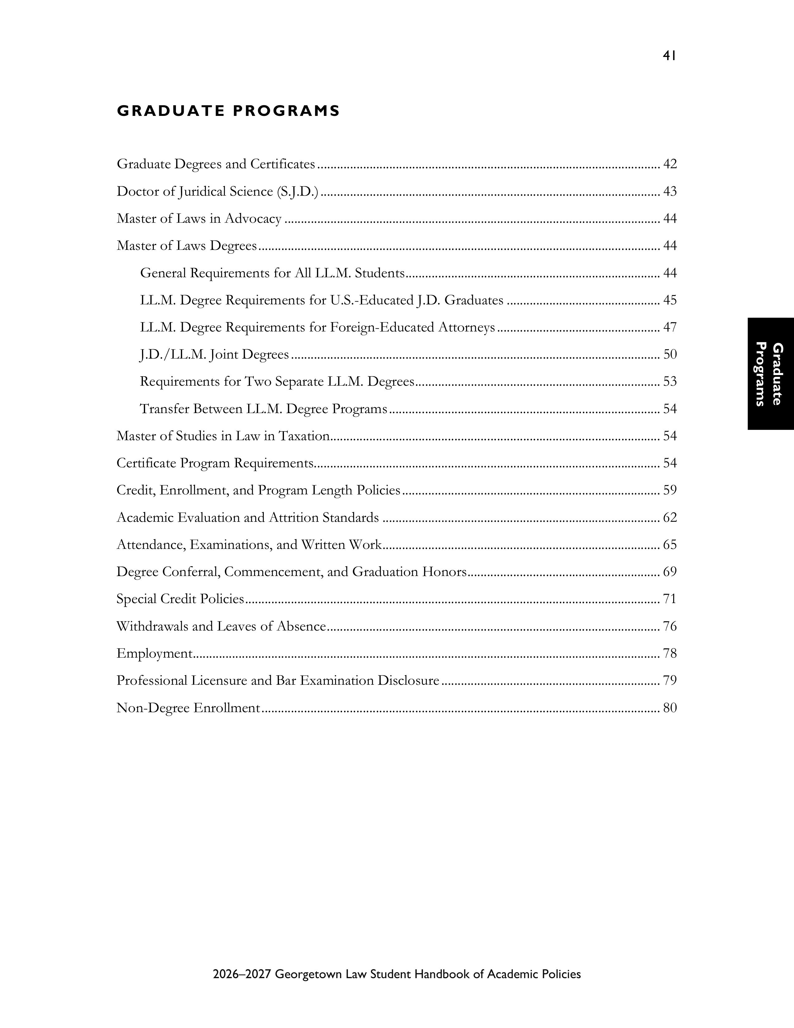 Georgetown University Law Student Handbook of Academic Policies Handbook — page 47