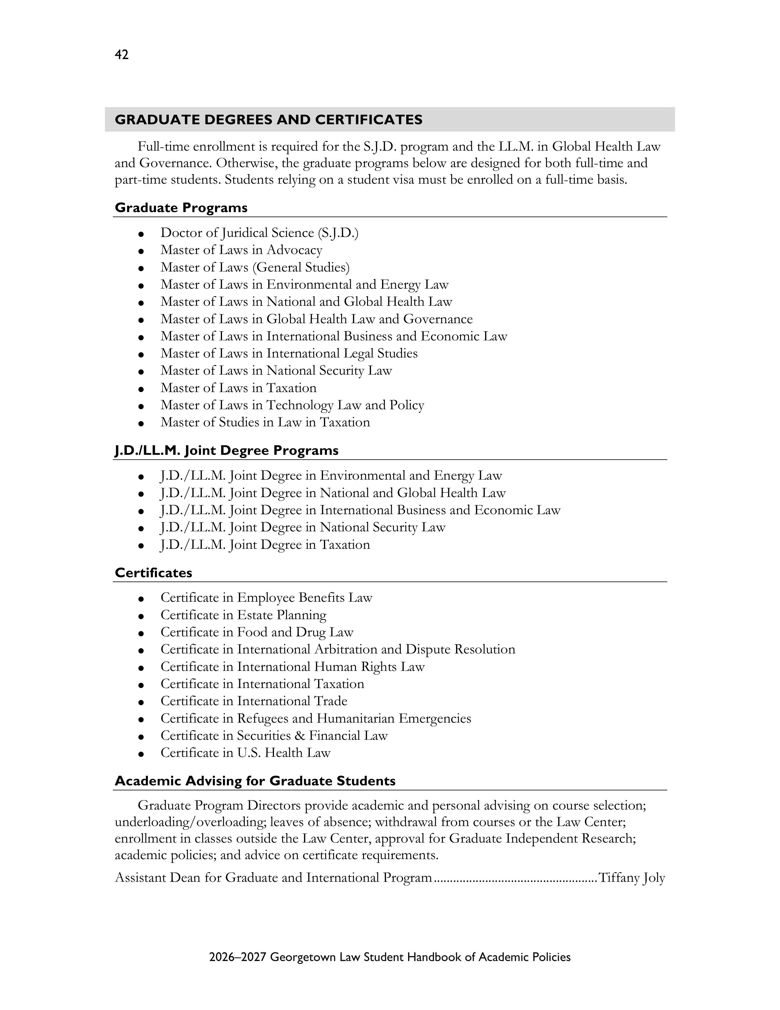Georgetown University Law Student Handbook of Academic Policies Handbook — page 48
