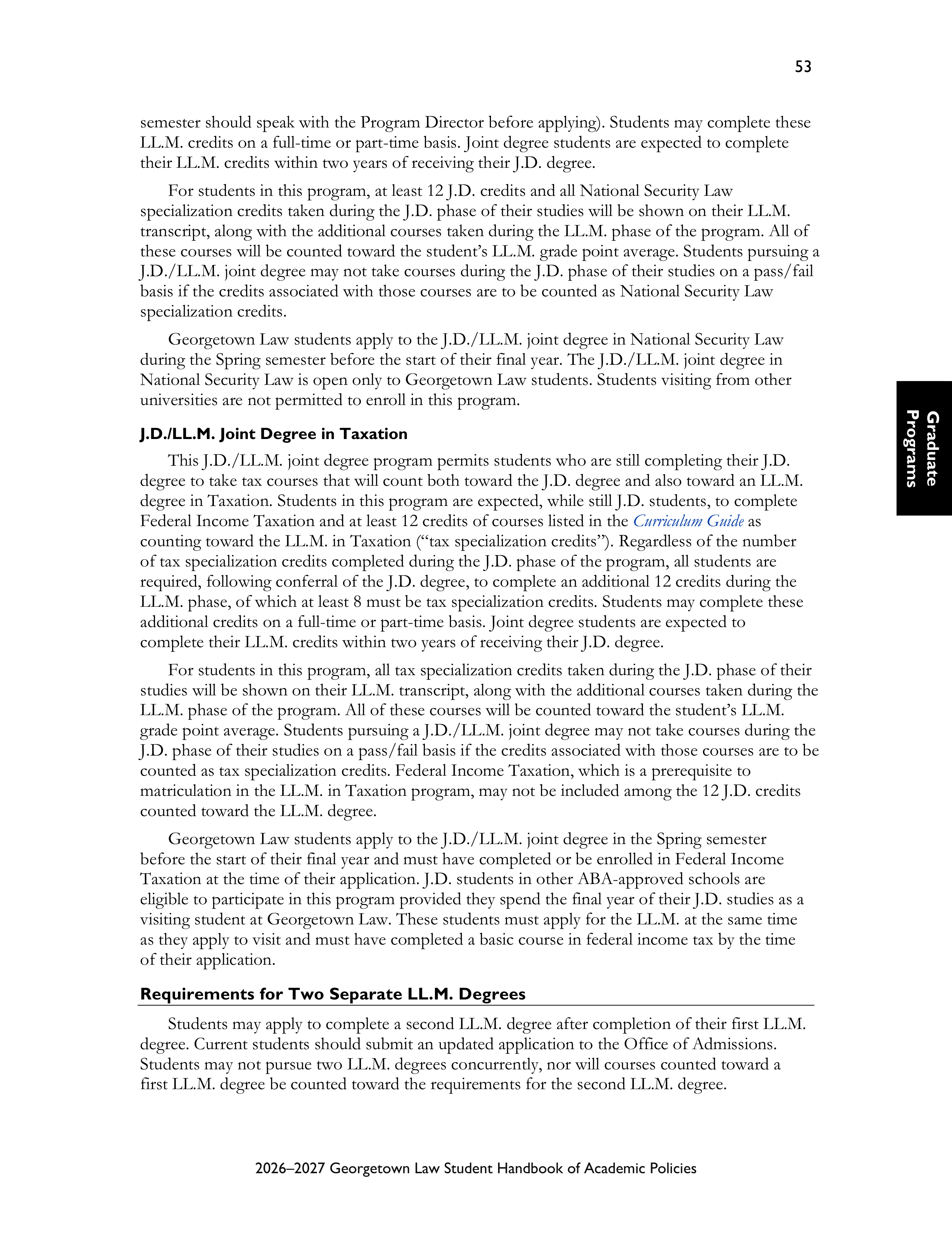 Georgetown University Law Student Handbook of Academic Policies Handbook — page 59