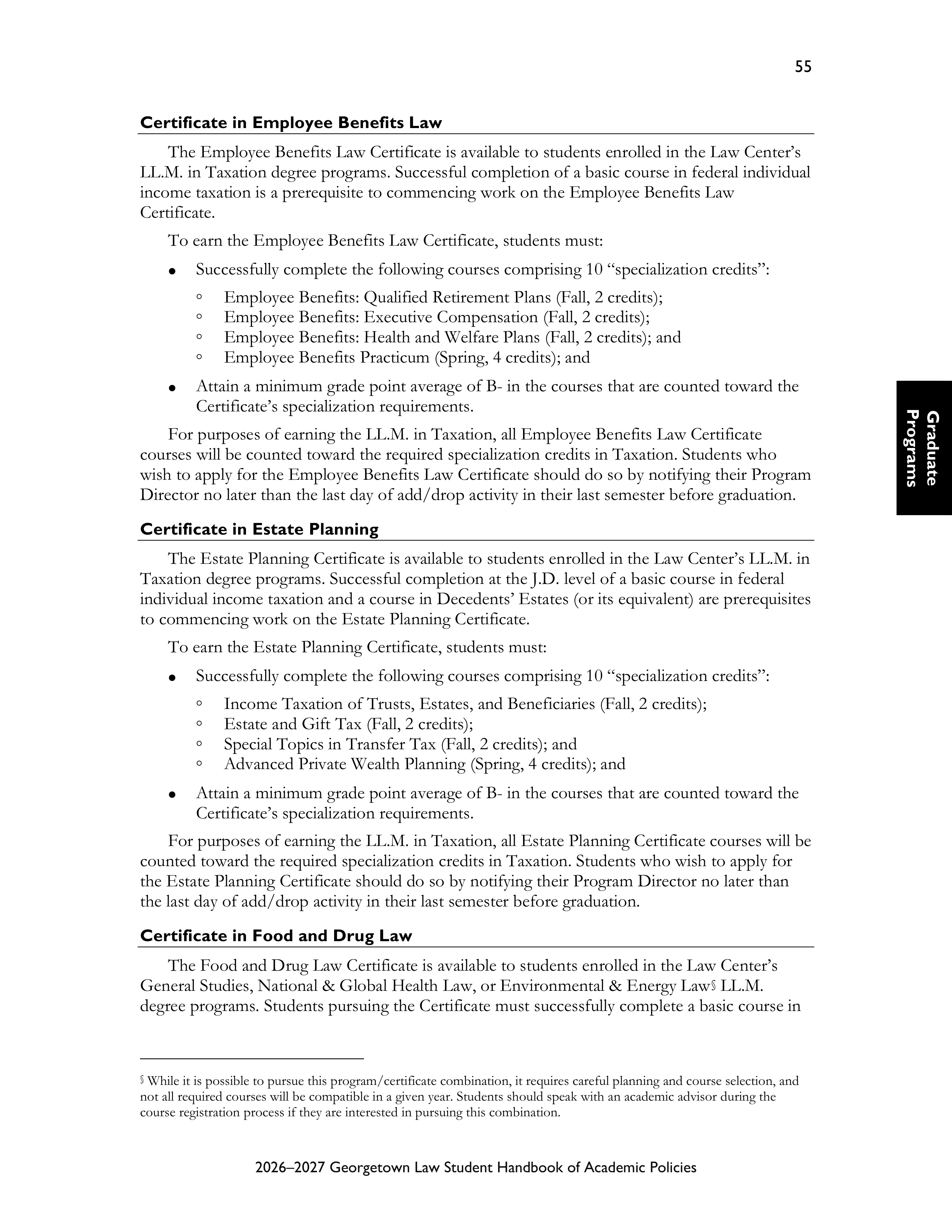 Georgetown University Law Student Handbook of Academic Policies Handbook — page 61