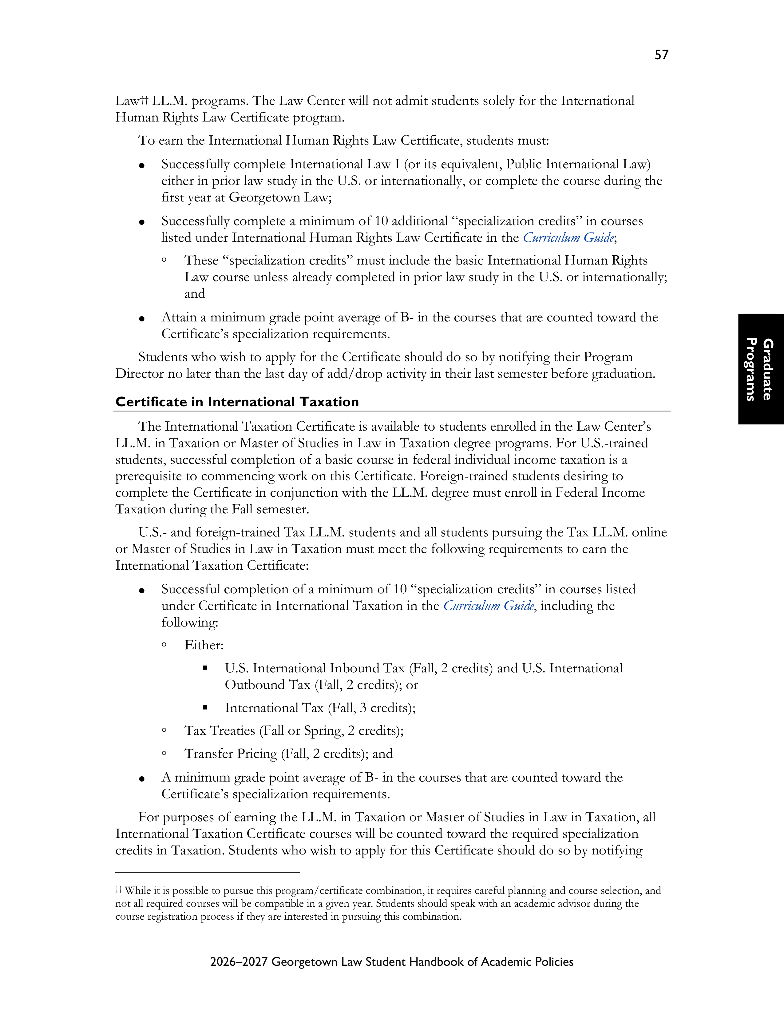 Georgetown University Law Student Handbook of Academic Policies Handbook — page 63