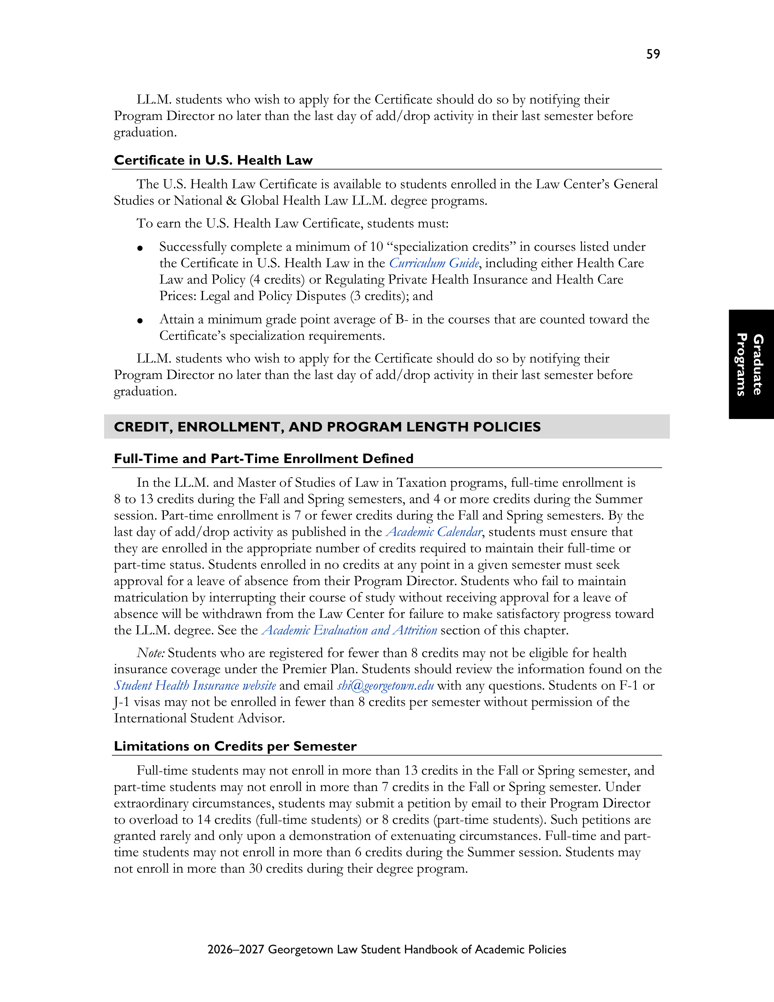 Georgetown University Law Student Handbook of Academic Policies Handbook — page 65