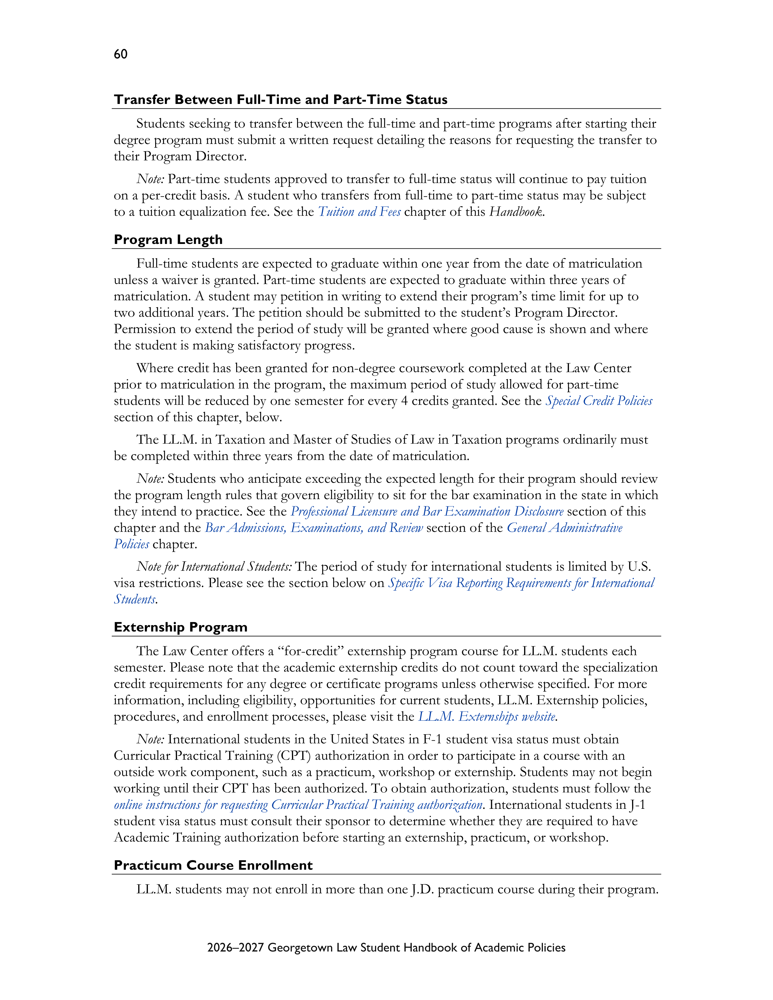 Georgetown University Law Student Handbook of Academic Policies Handbook — page 66