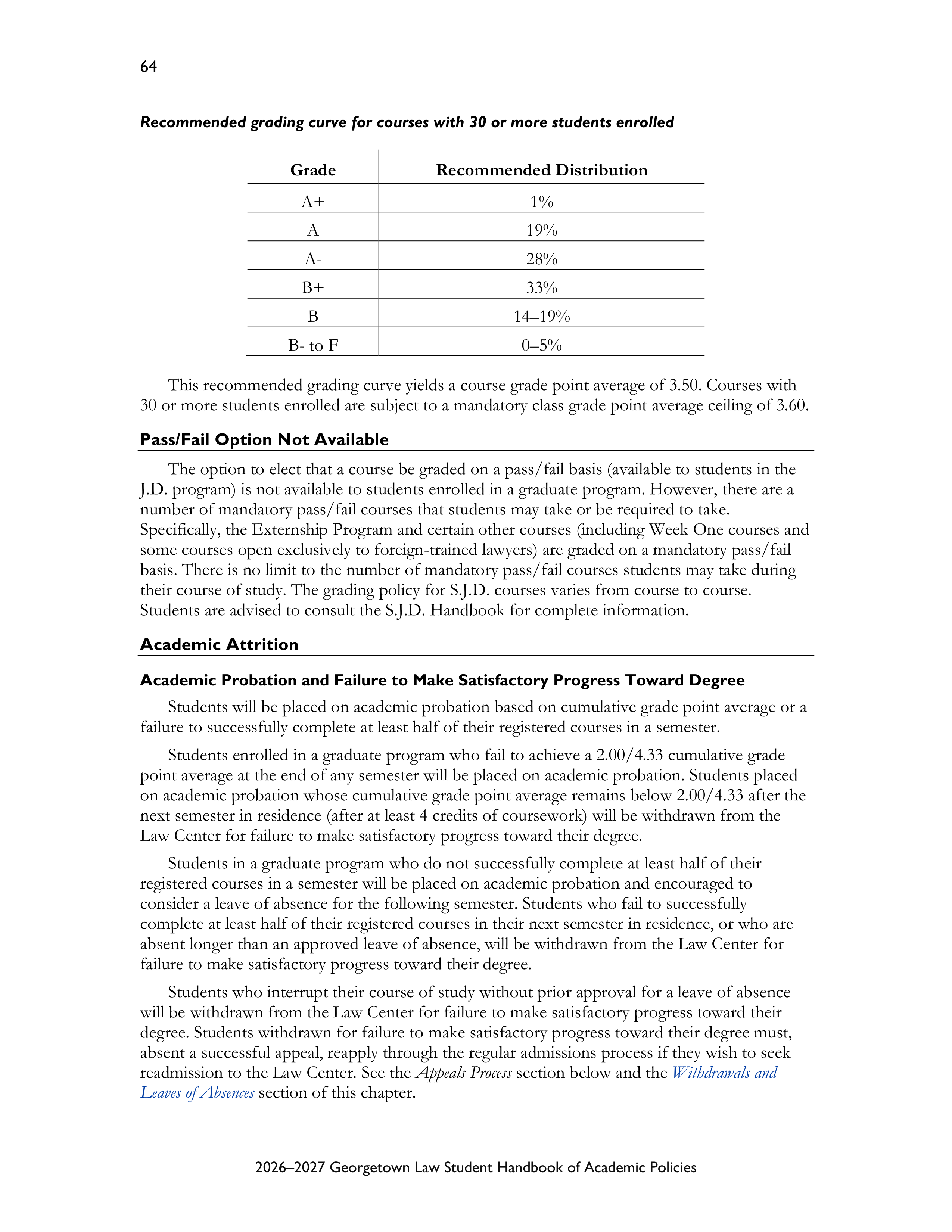Georgetown University Law Student Handbook of Academic Policies Handbook — page 70