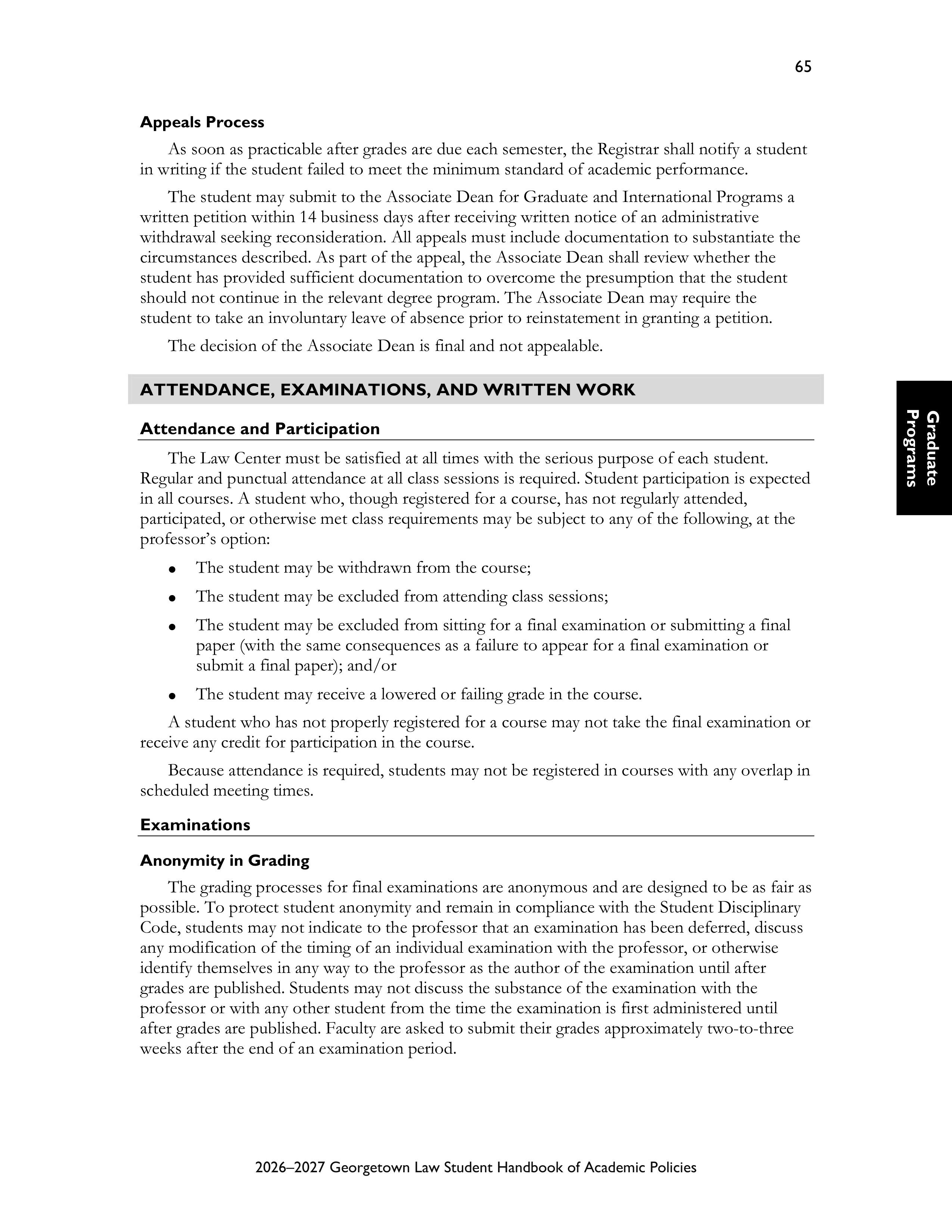 Georgetown University Law Student Handbook of Academic Policies Handbook — page 71