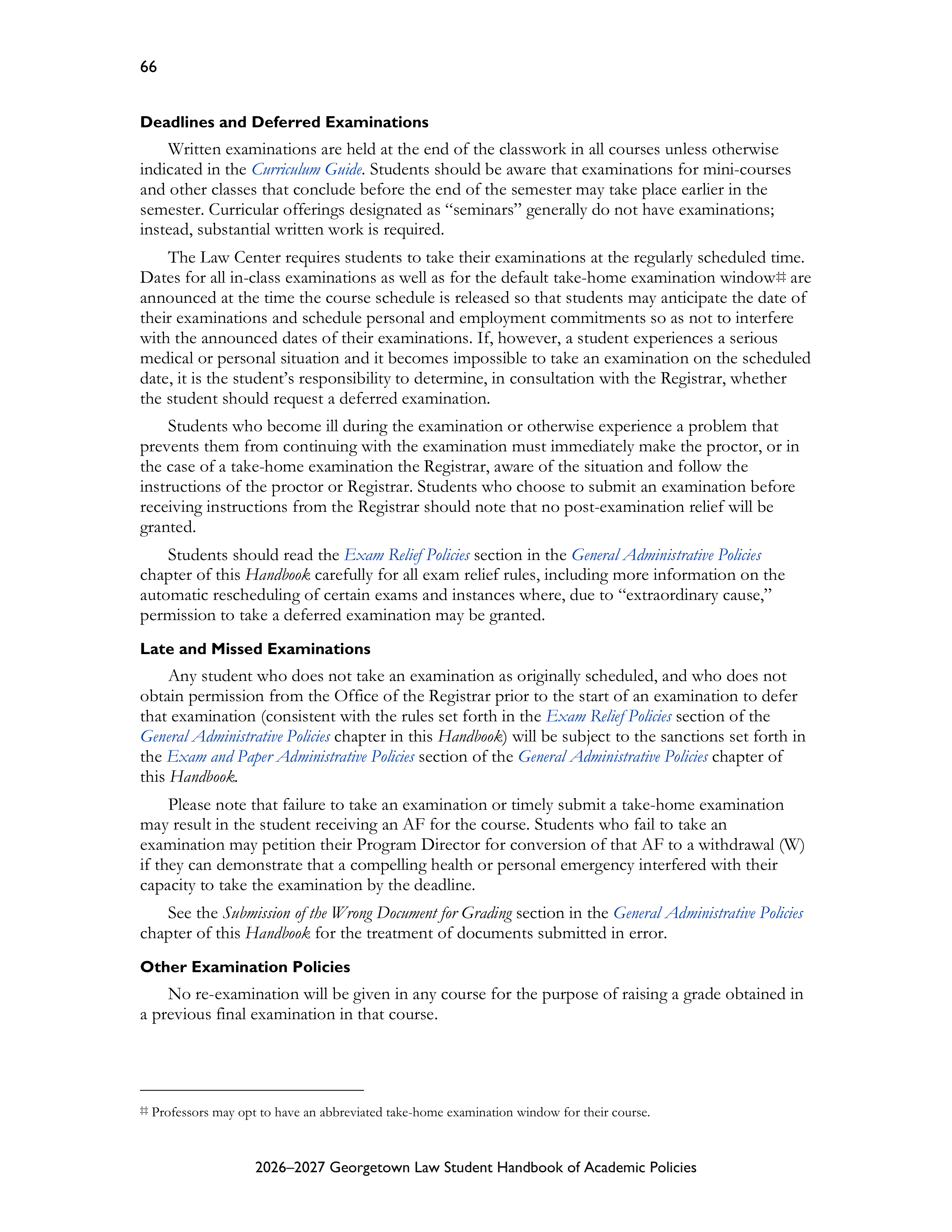 Georgetown University Law Student Handbook of Academic Policies Handbook — page 72