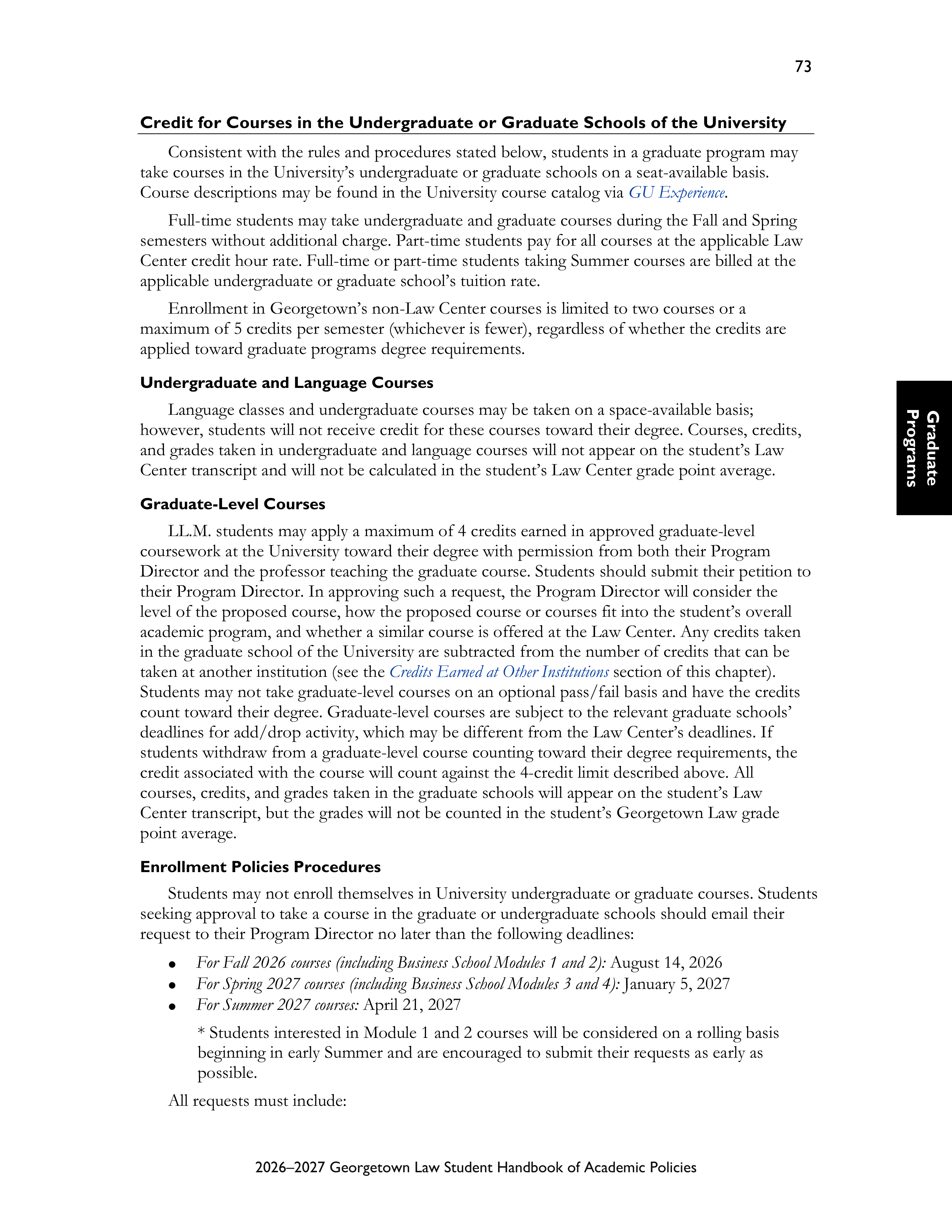 Georgetown University Law Student Handbook of Academic Policies Handbook — page 79