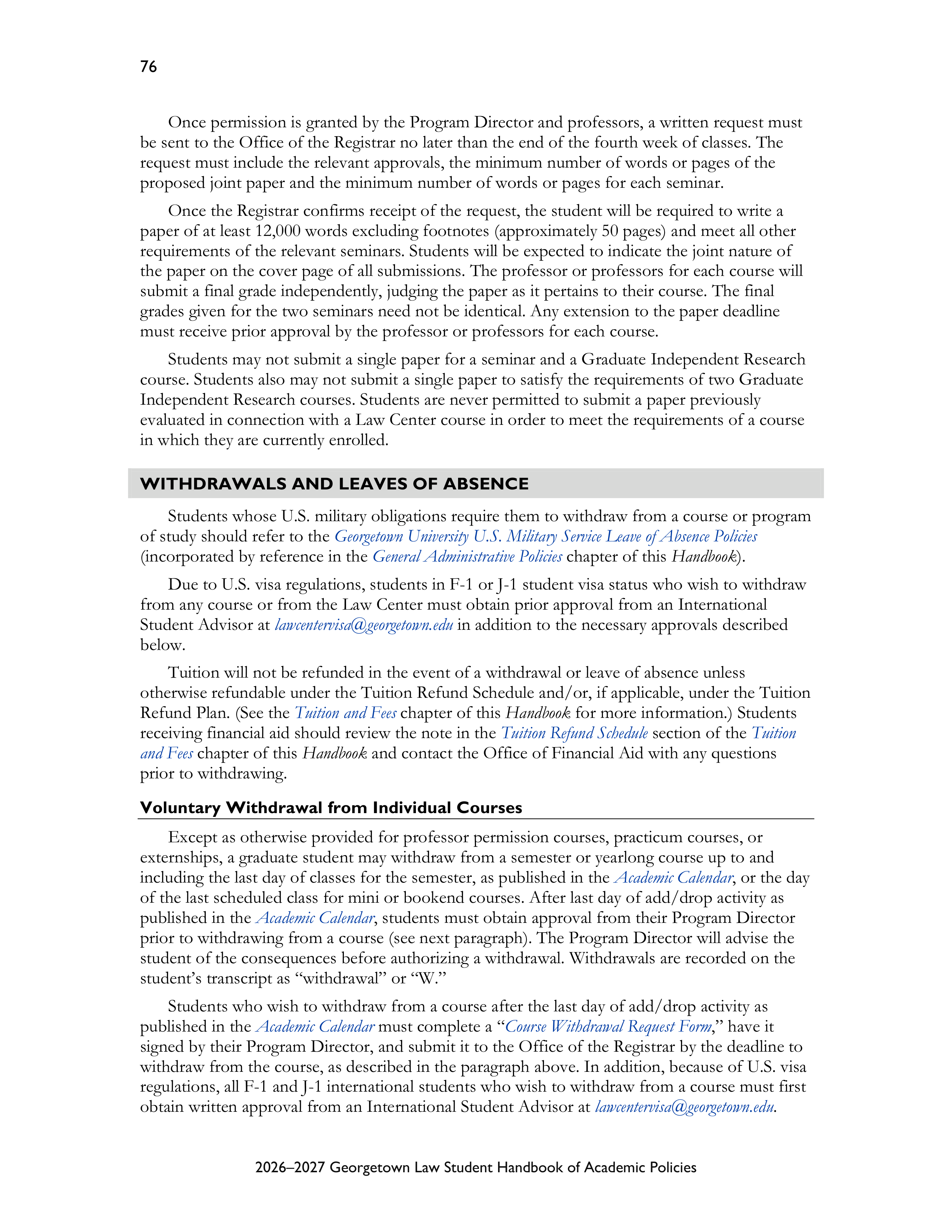 Georgetown University Law Student Handbook of Academic Policies Handbook — page 82