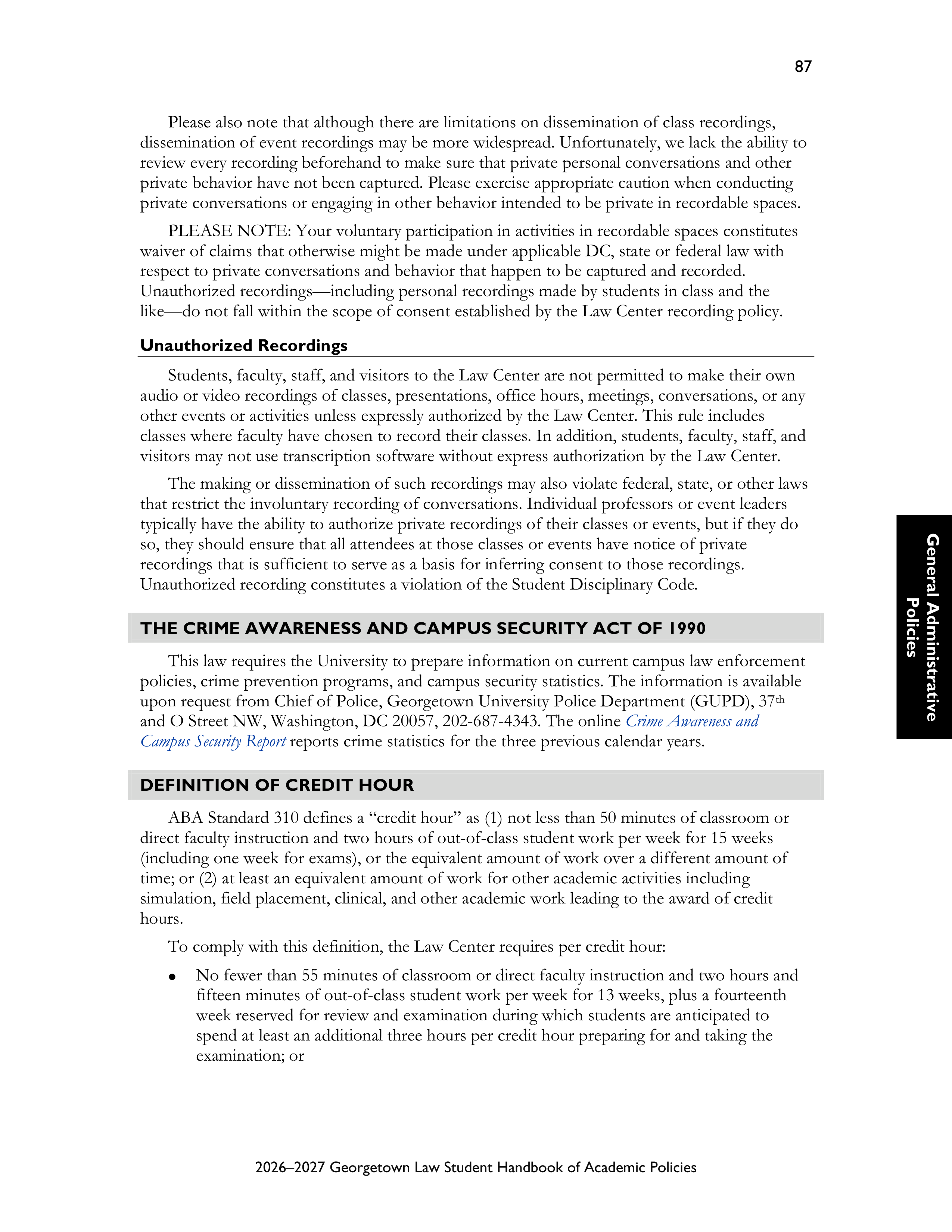 Georgetown University Law Student Handbook of Academic Policies Handbook — page 93