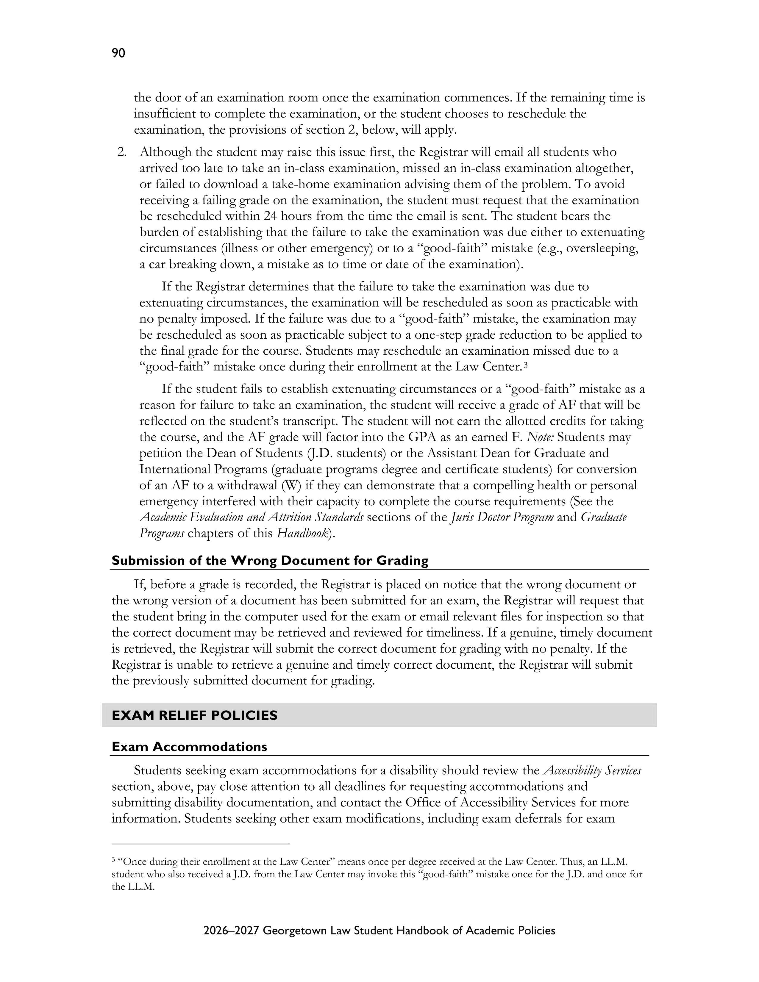 Georgetown University Law Student Handbook of Academic Policies Handbook — page 96