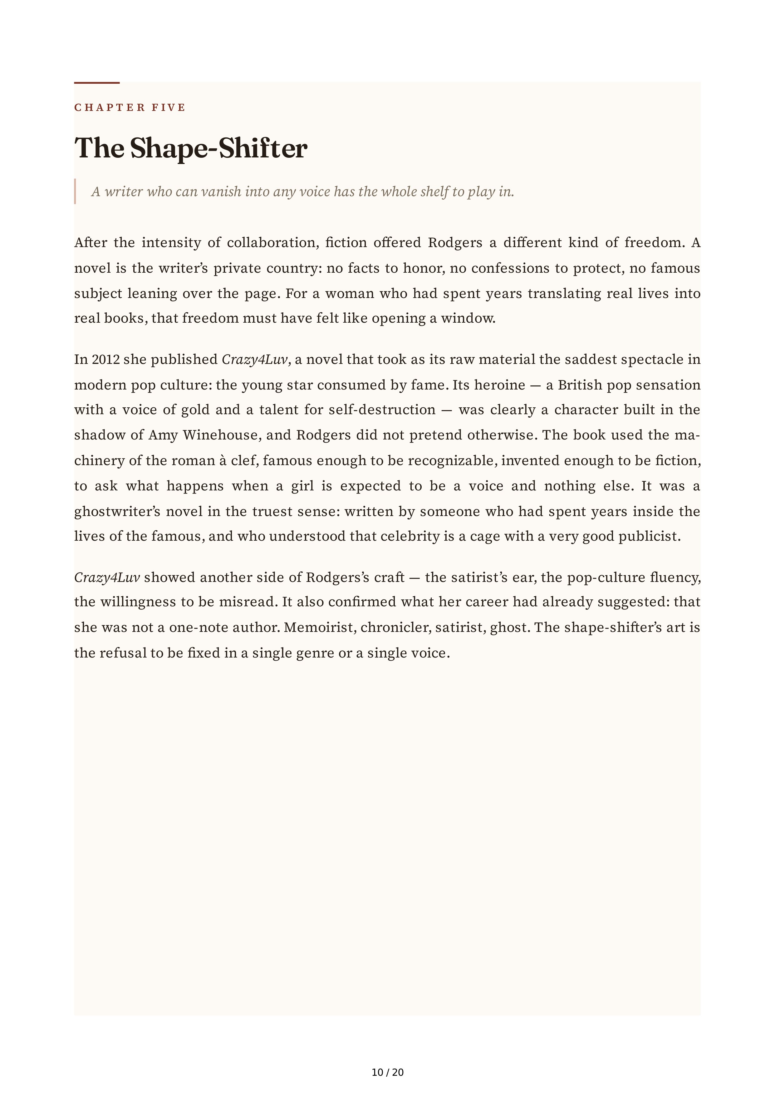 Ghostwriter Joni Rodgers A Little Bit Wicked Biography — page 10