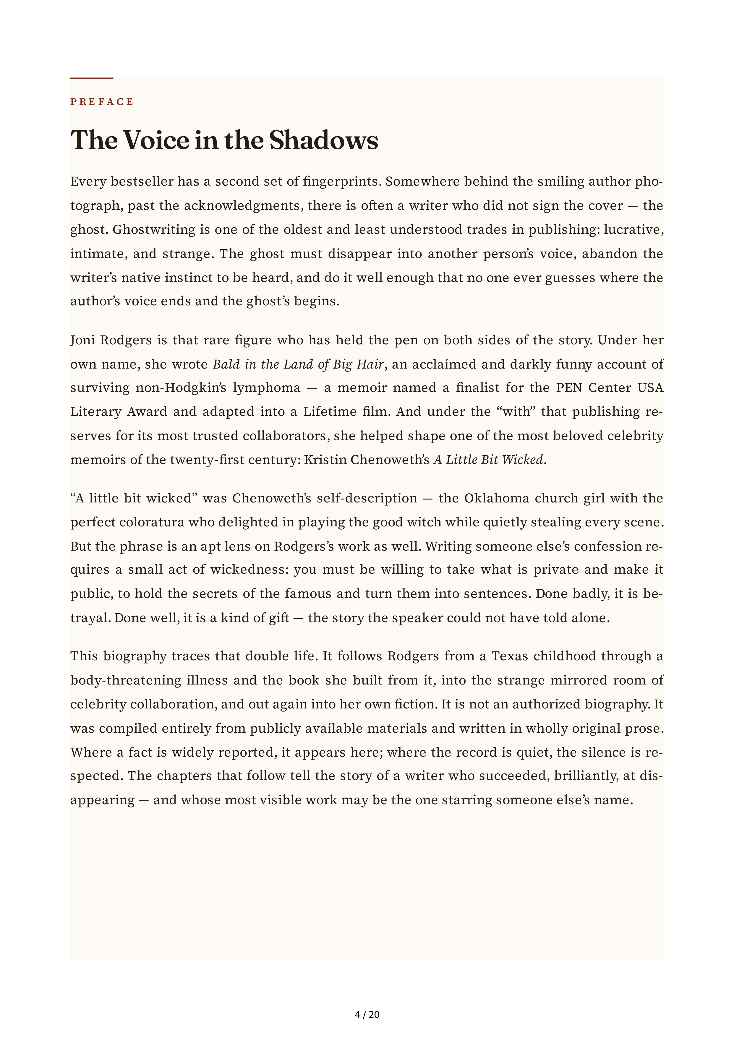 Ghostwriter Joni Rodgers A Little Bit Wicked Biography — page 4