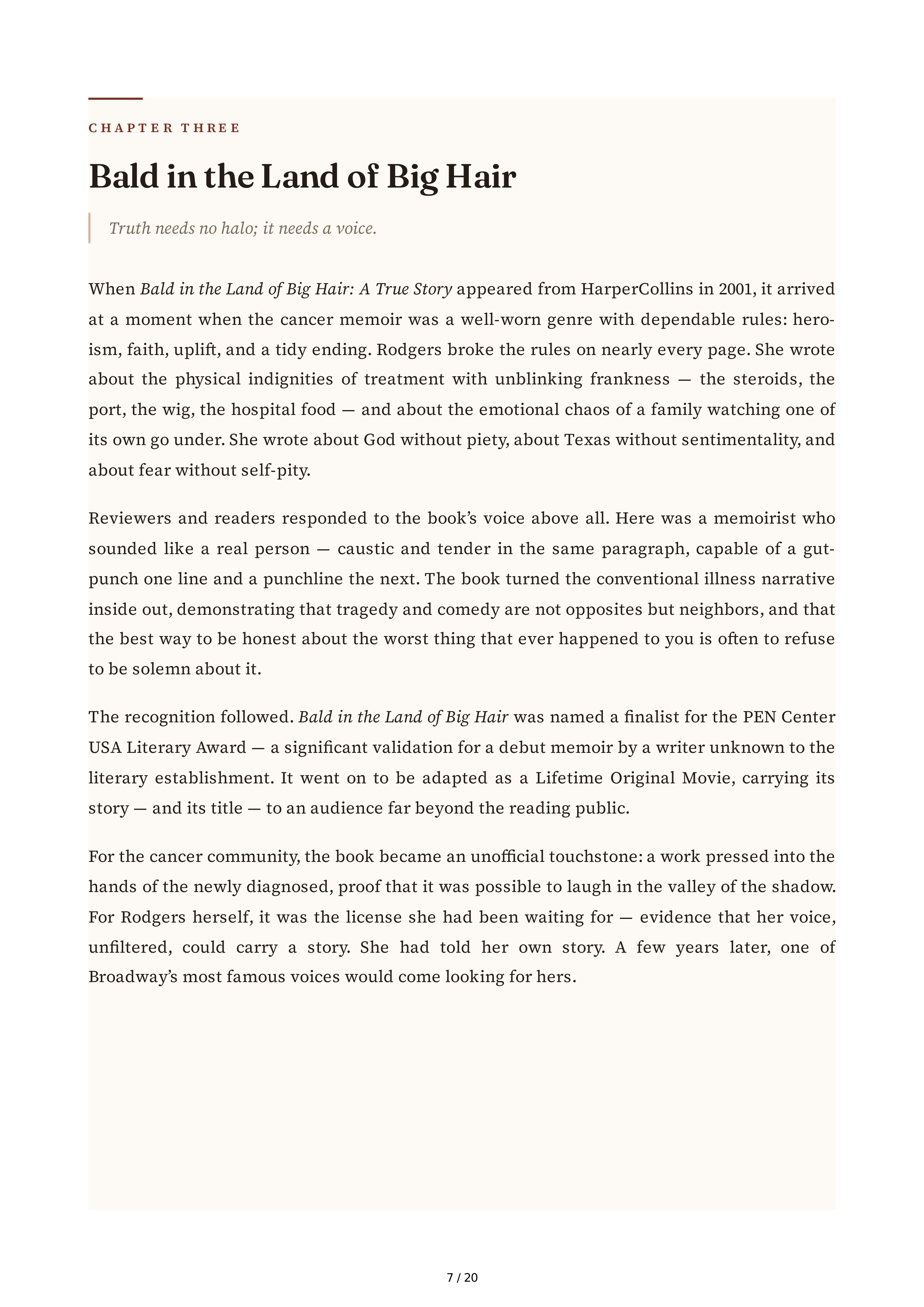 Ghostwriter Joni Rodgers A Little Bit Wicked Biography — page 7