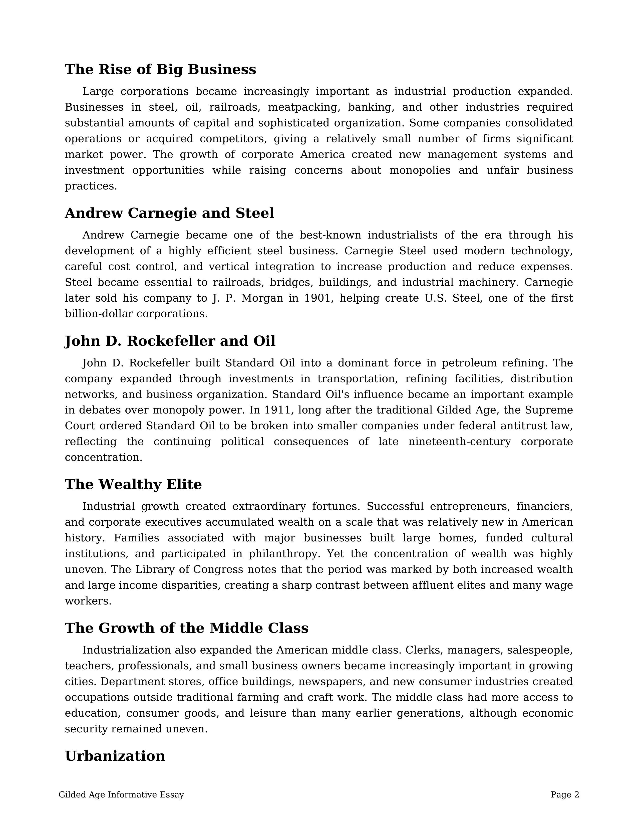 Gilded Age Informative Essay — page 2