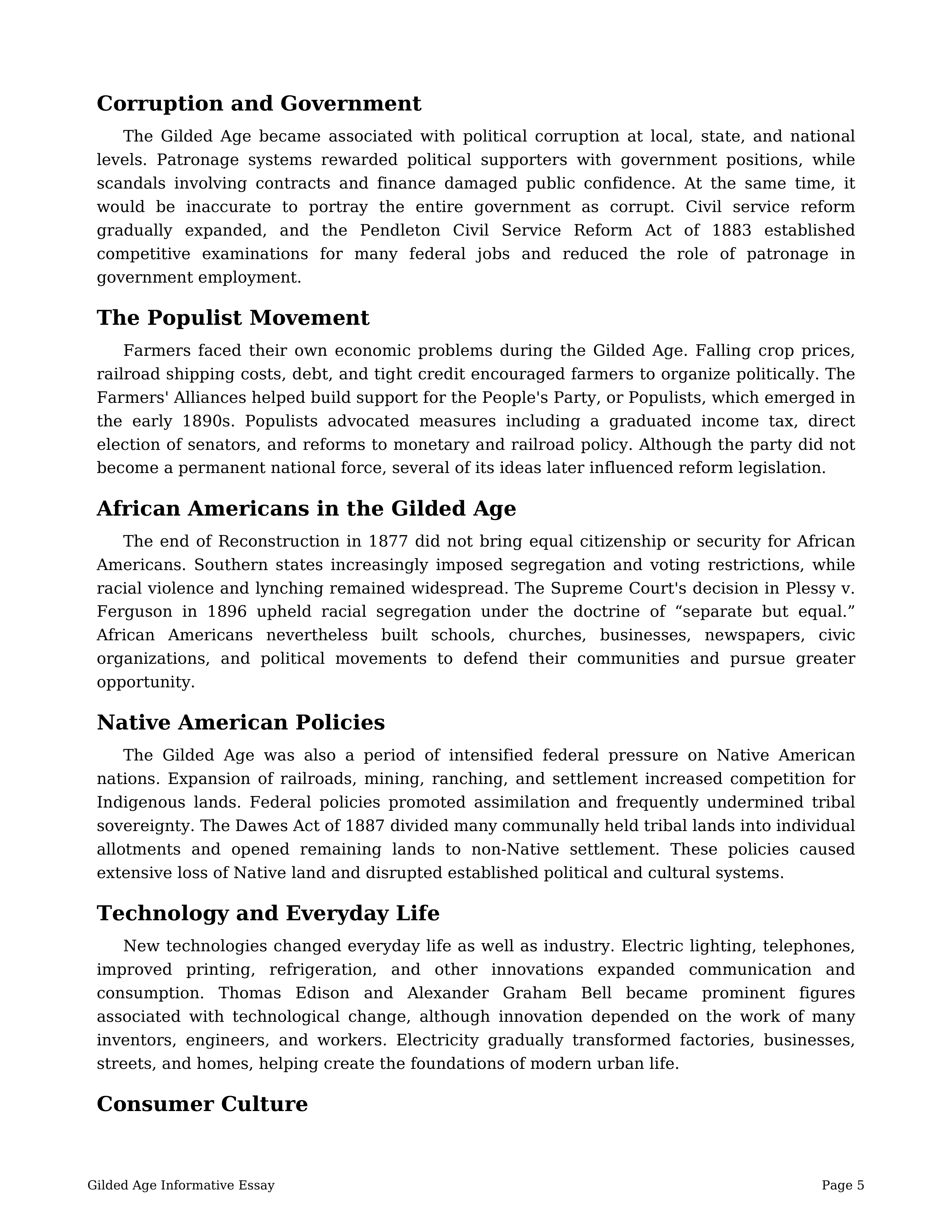 Gilded Age Informative Essay — page 5