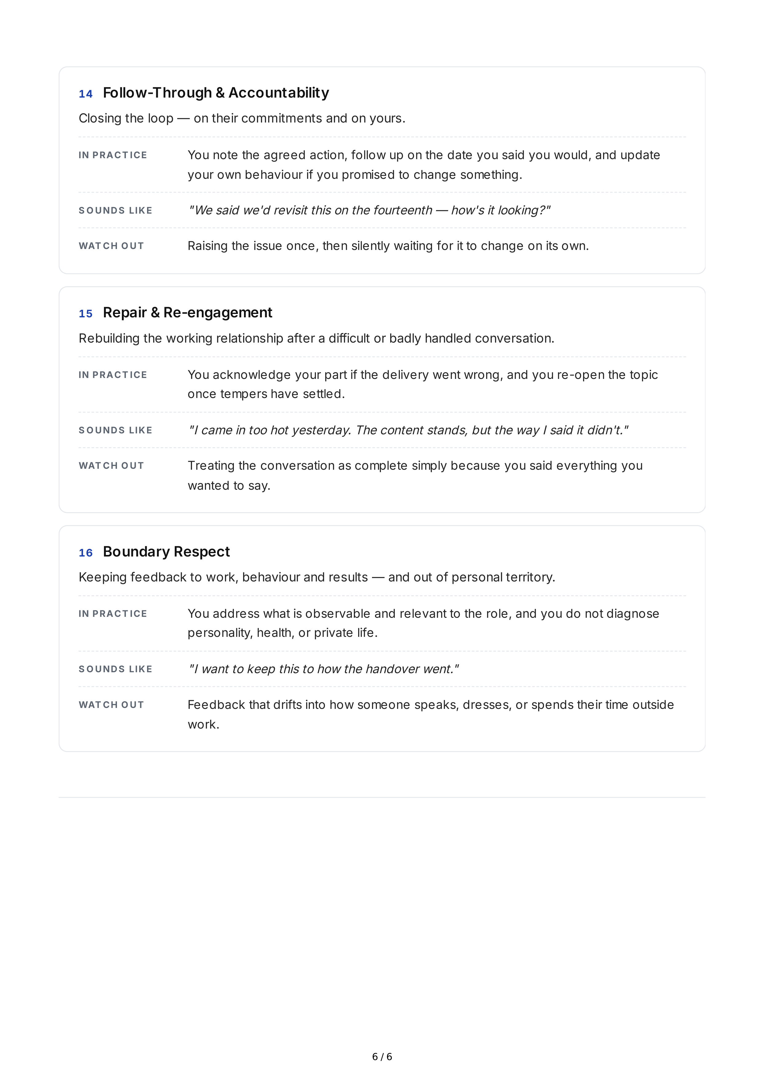 Giving Constructive Feedback Interpersonal Skills — page 6