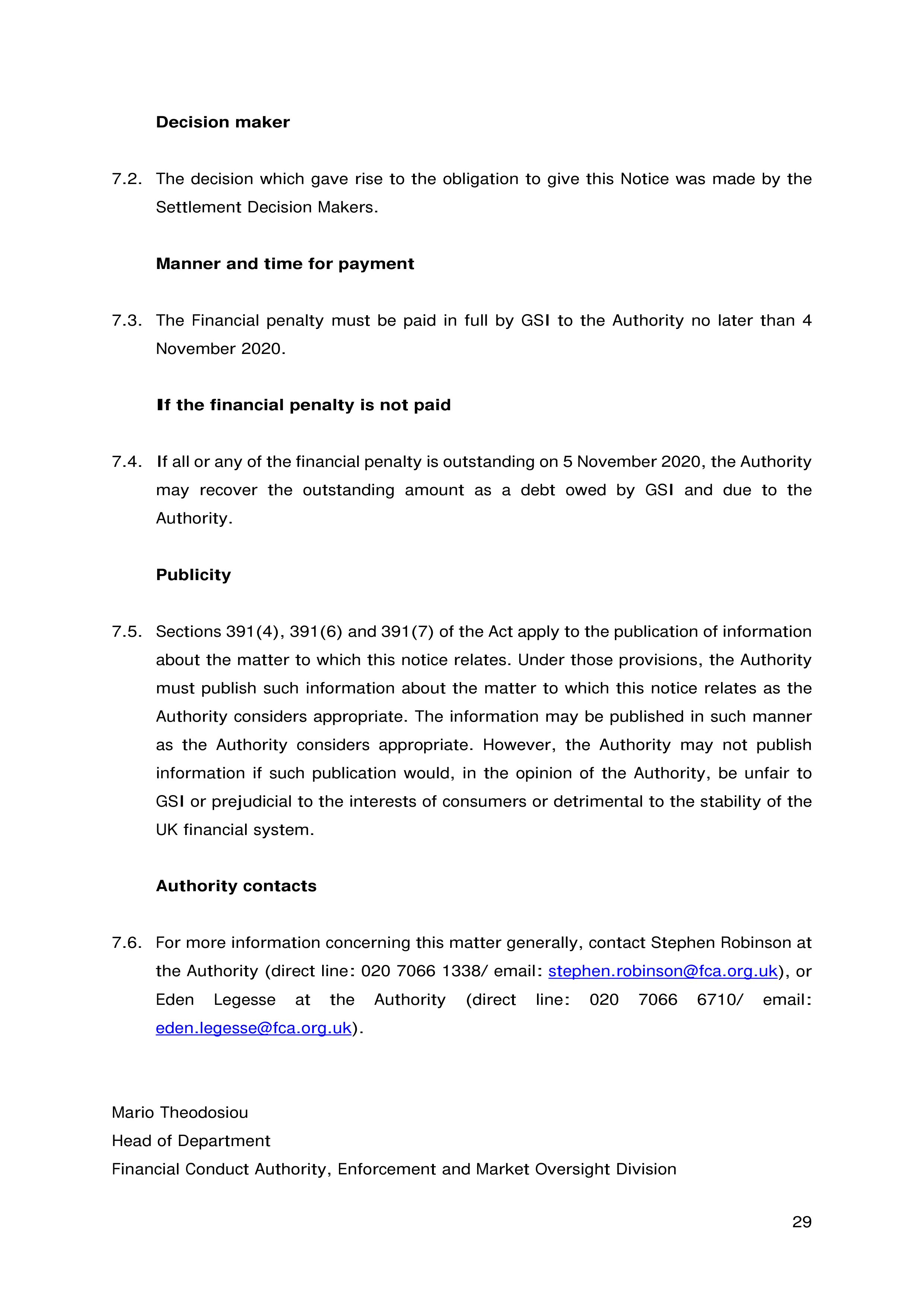 Goldman Sachs FCA Final Notice — page 29