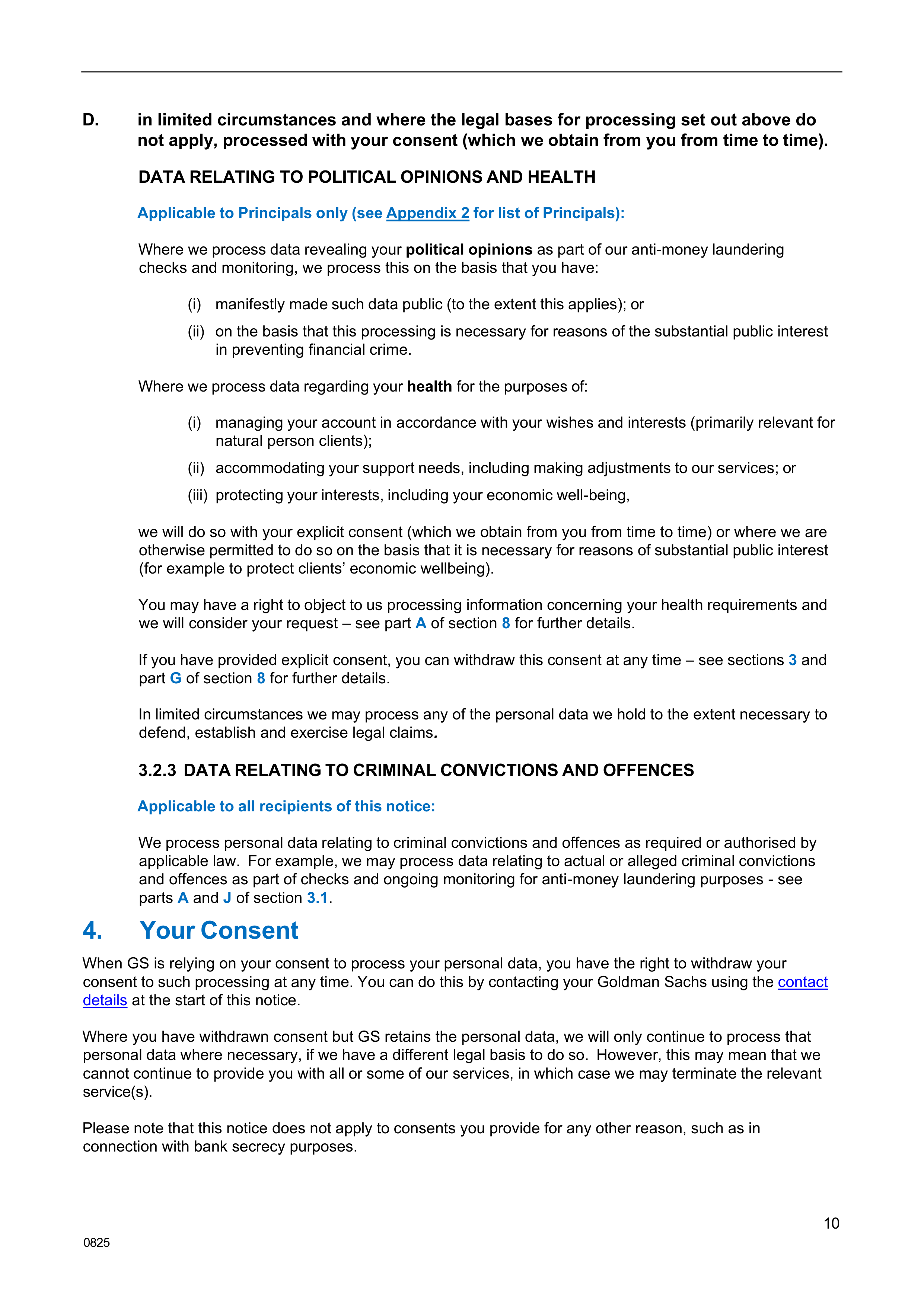Goldman Sachs Fair Processing Notice — page 10
