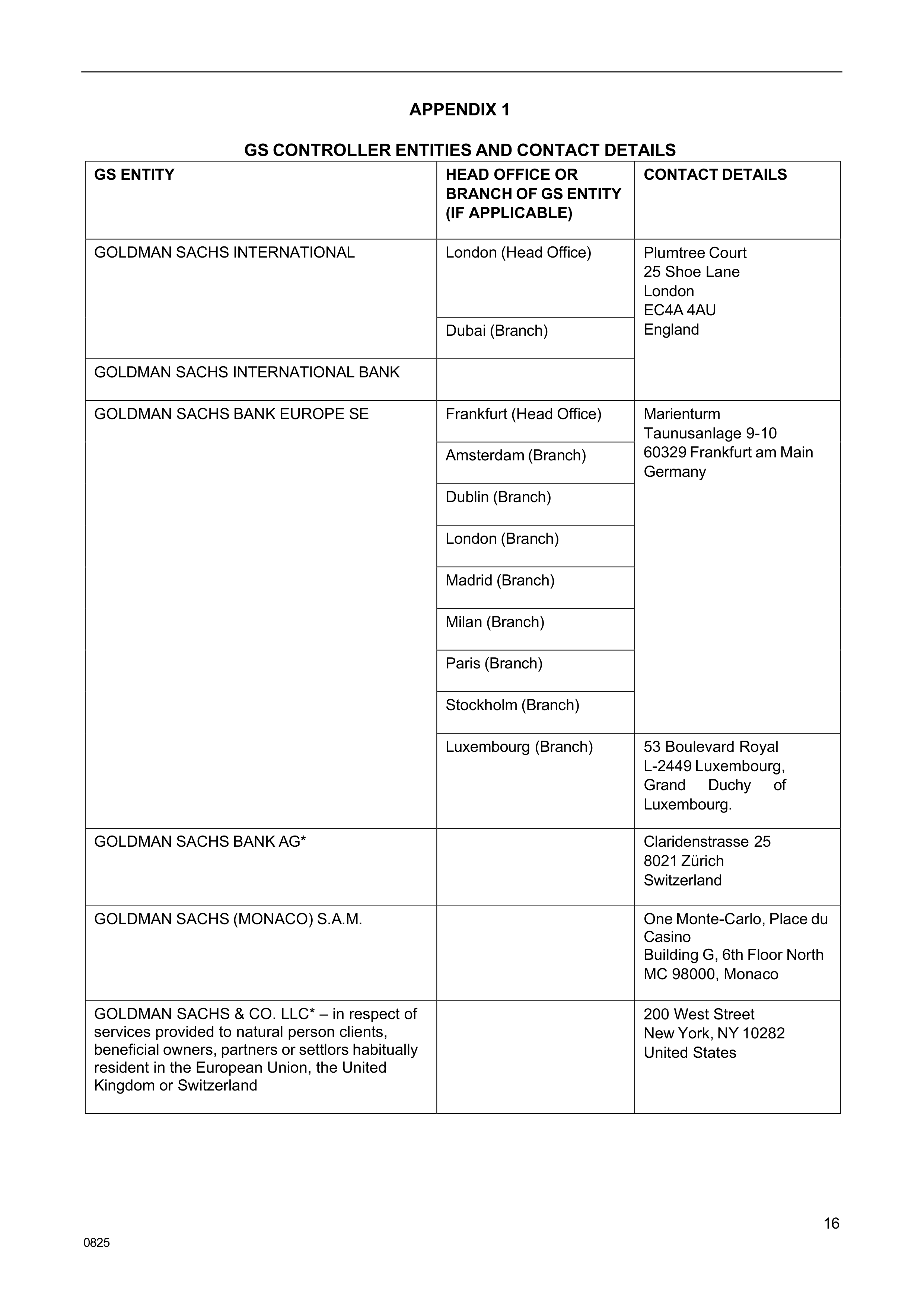 Goldman Sachs Fair Processing Notice — page 16