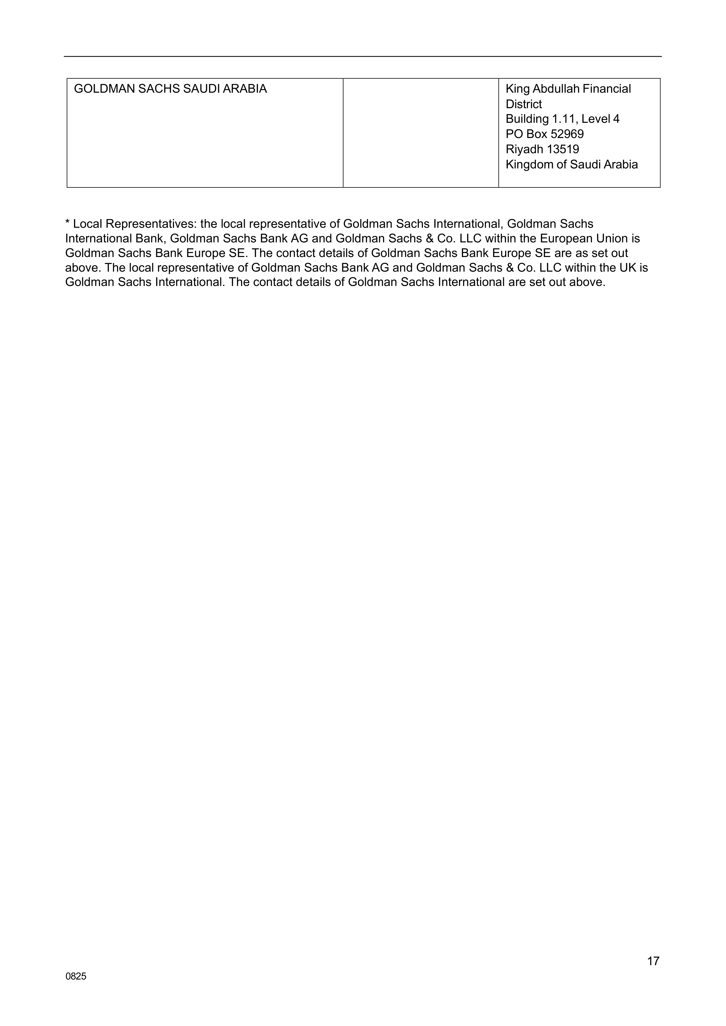 Goldman Sachs Fair Processing Notice — page 17