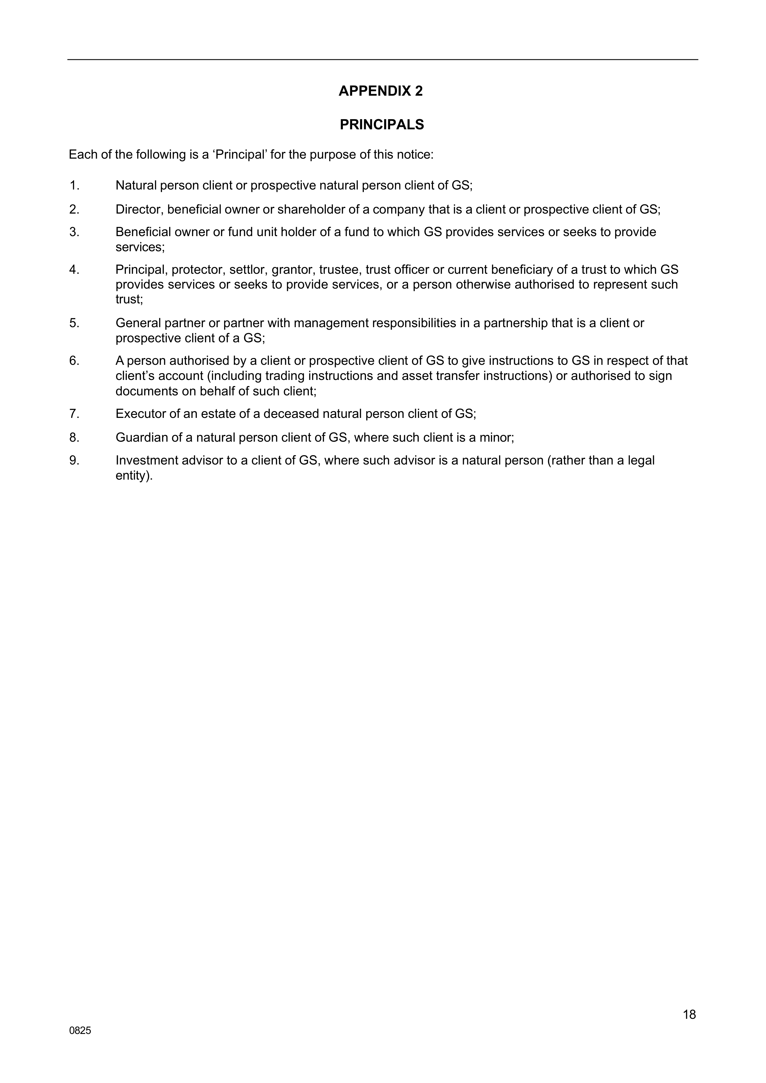 Goldman Sachs Fair Processing Notice — page 18