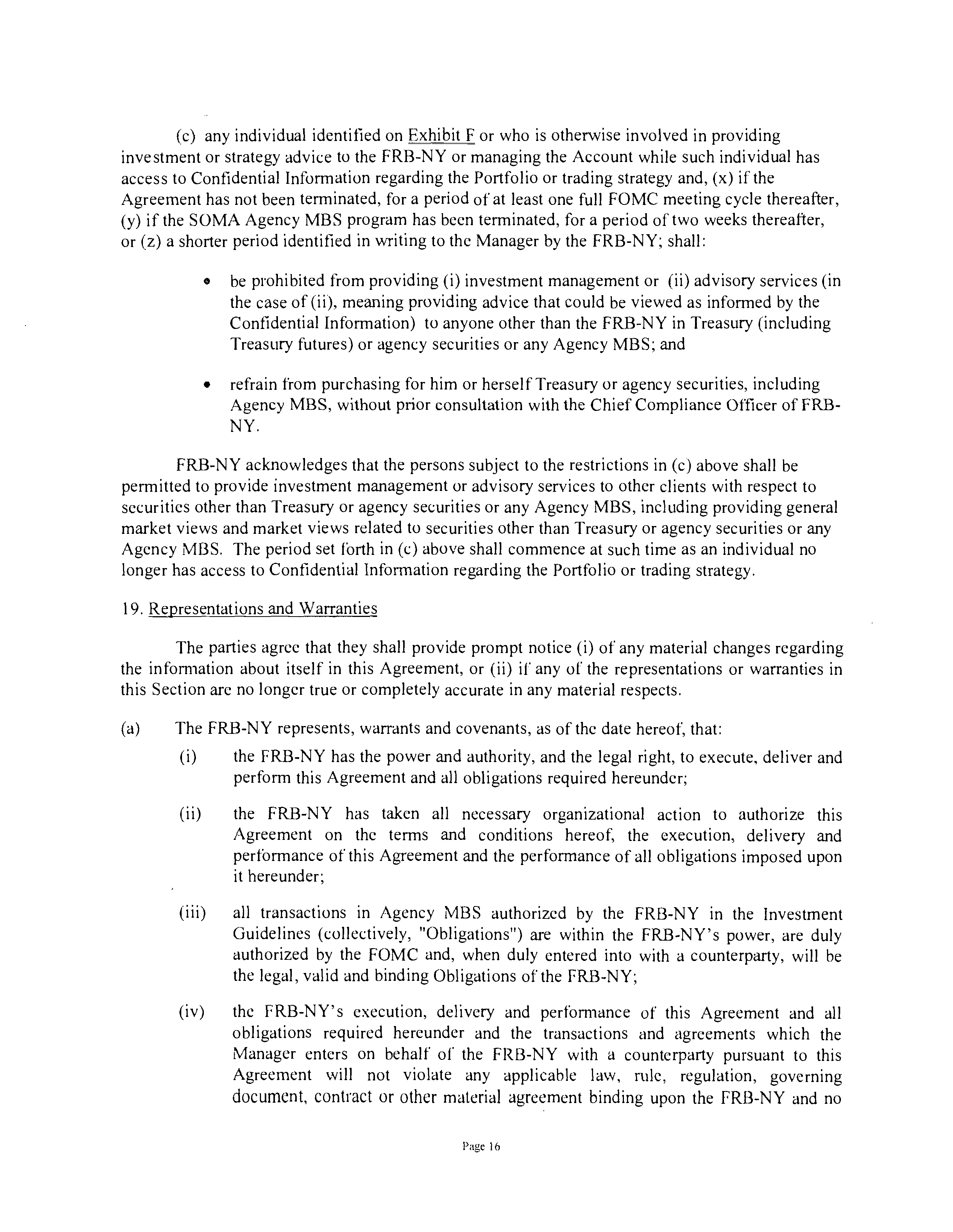 Goldman Sachs Investment Management Agreement — page 16