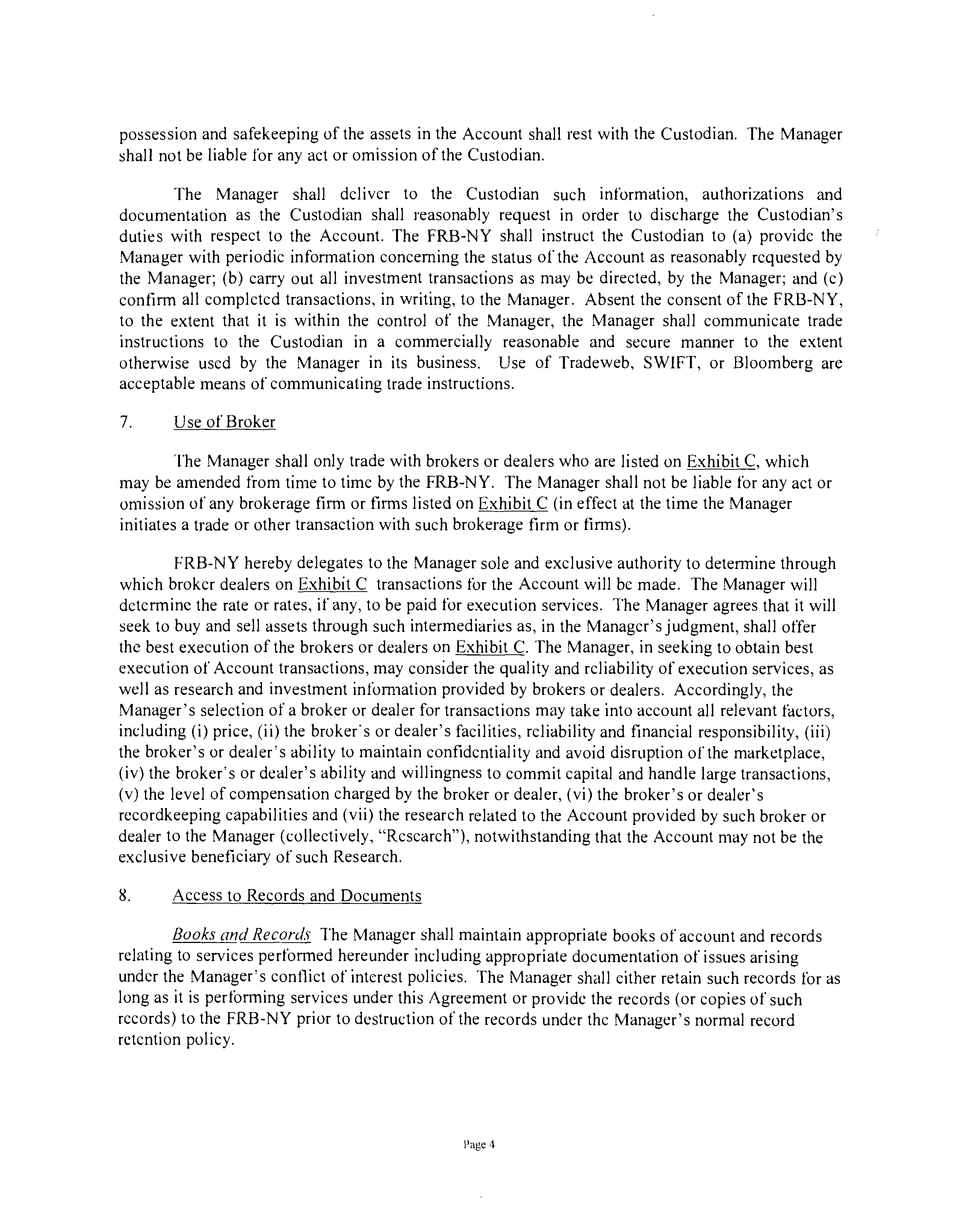 Goldman Sachs Investment Management Agreement — page 4