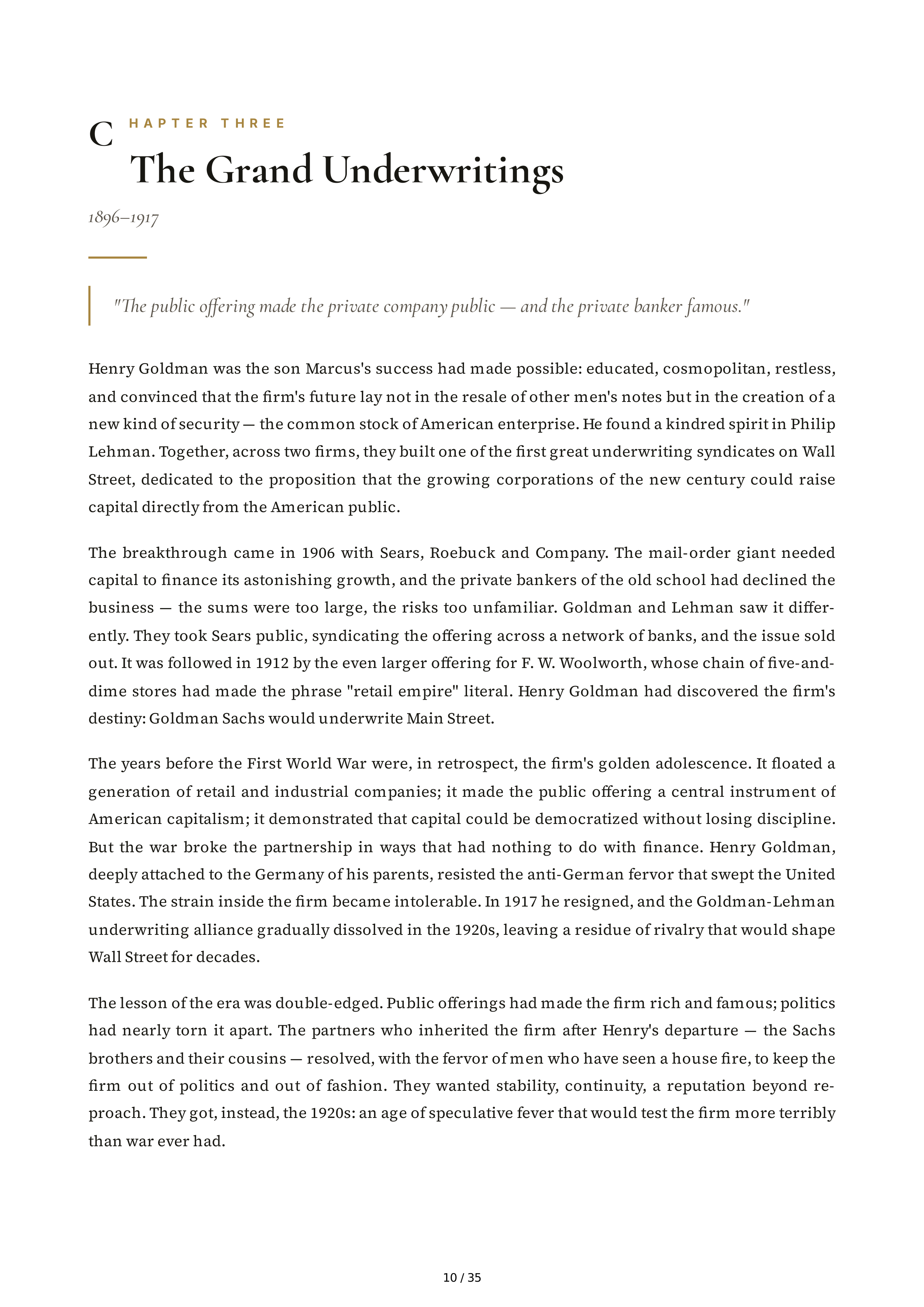 Goldman Sachs Streetwise Getting to and Through Goldman Sachs Biography — page 10