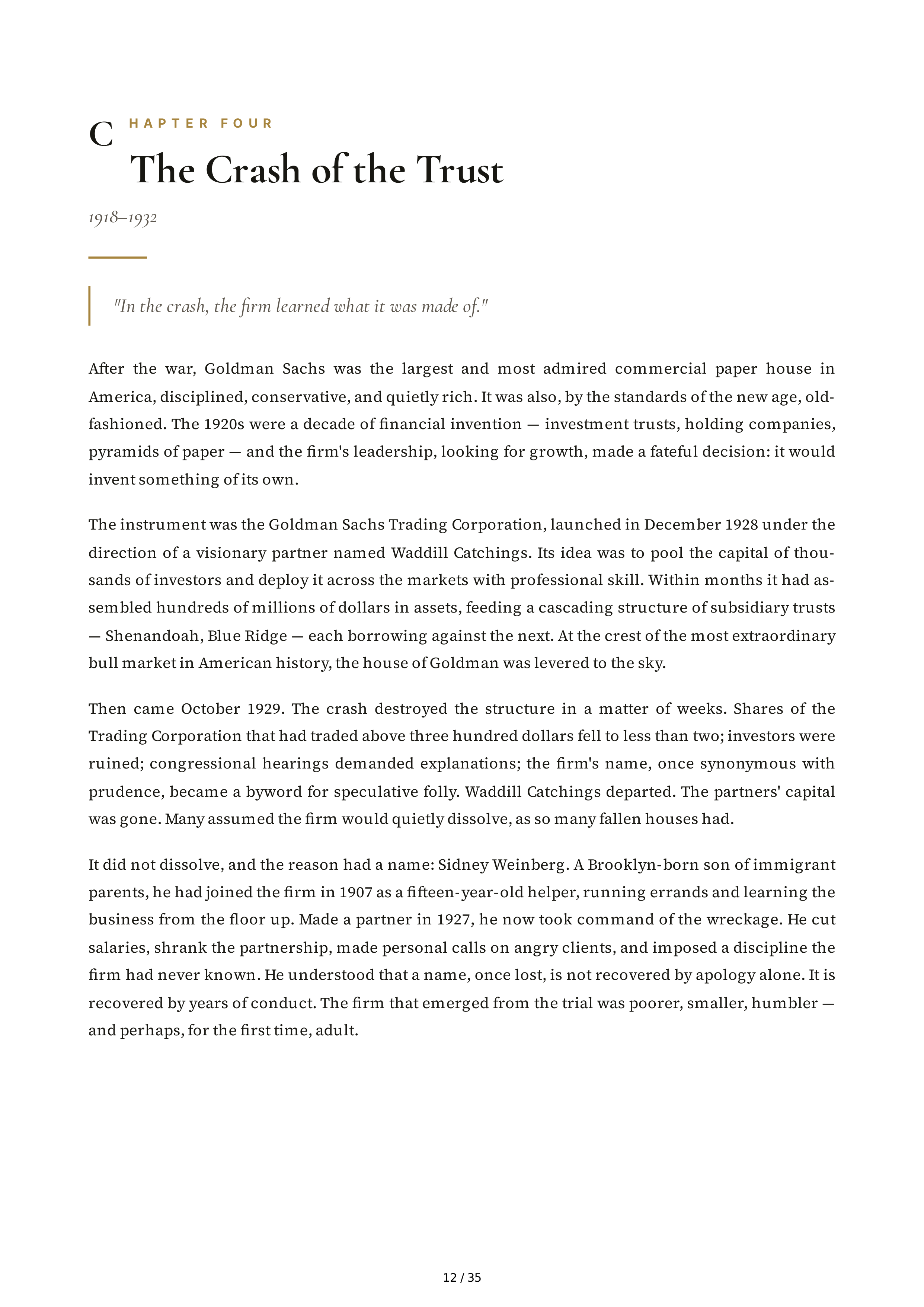 Goldman Sachs Streetwise Getting to and Through Goldman Sachs Biography — page 12