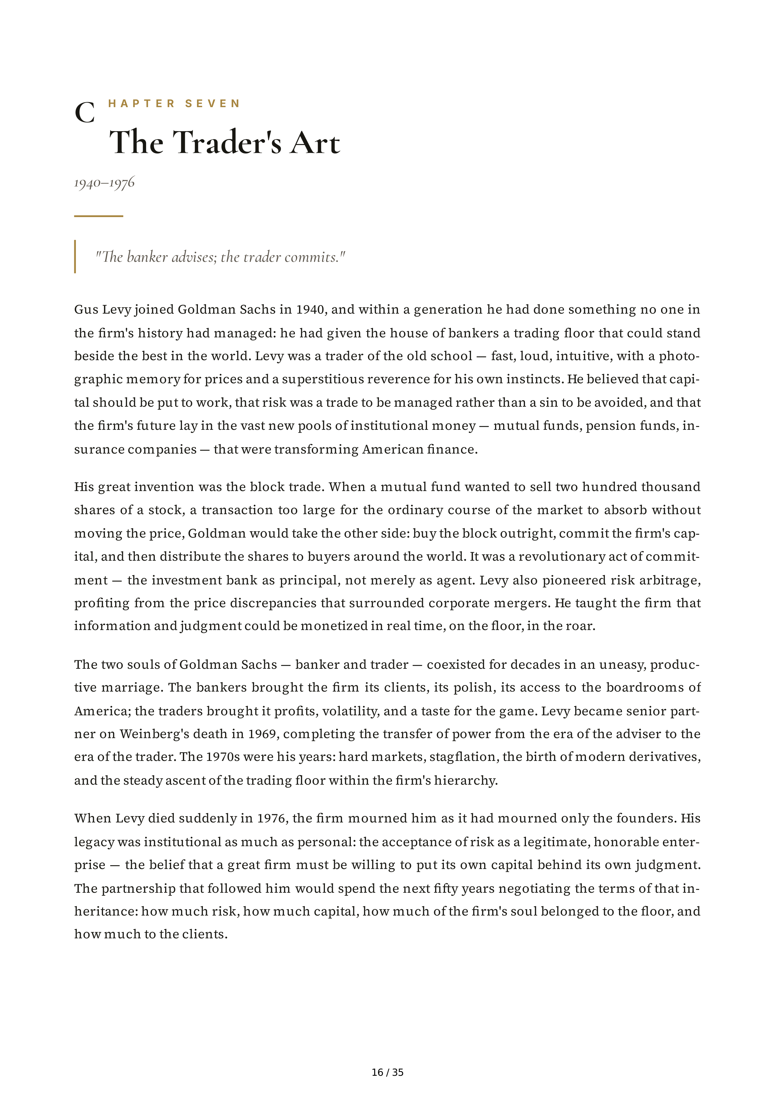 Goldman Sachs Streetwise Getting to and Through Goldman Sachs Biography — page 16
