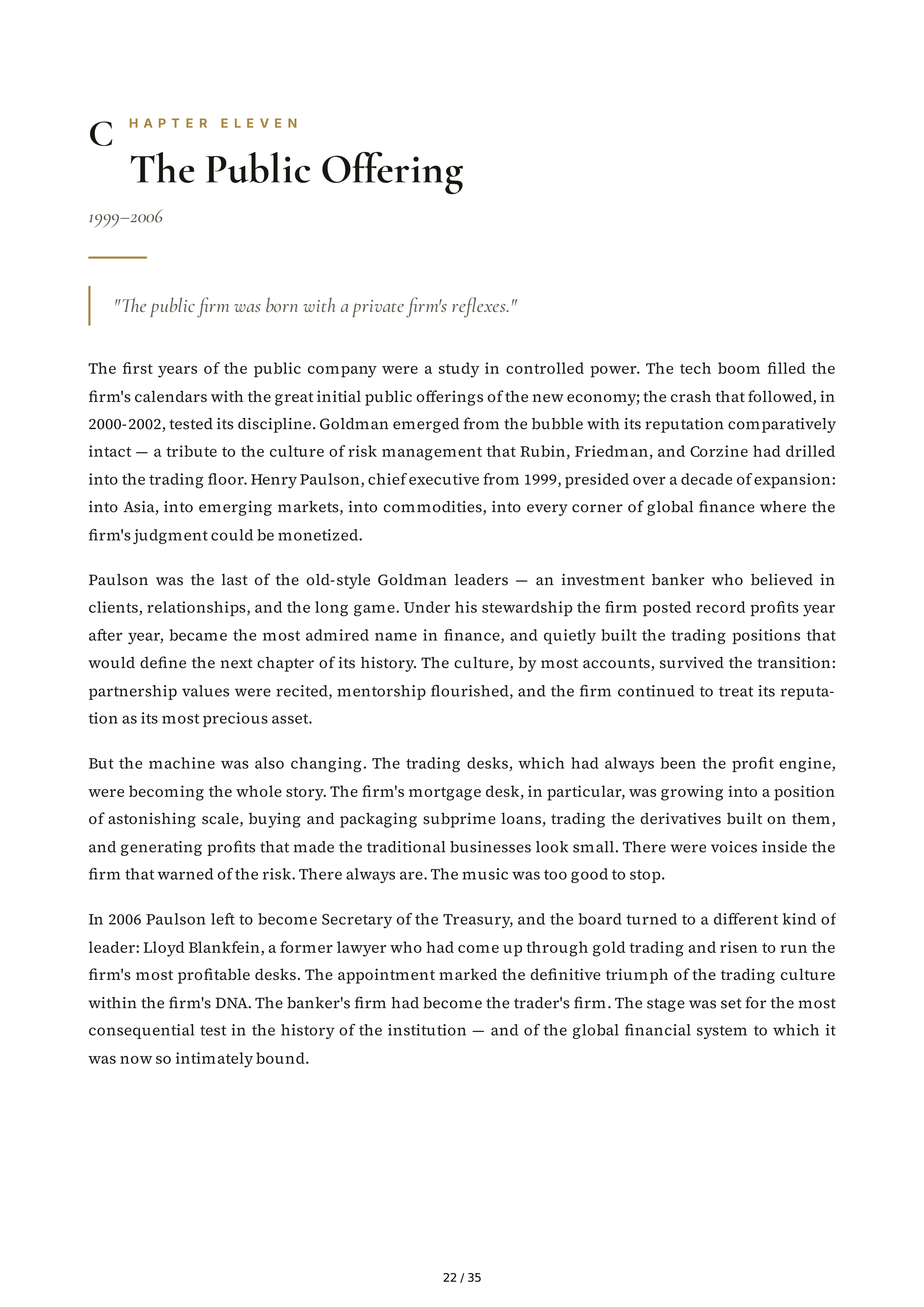 Goldman Sachs Streetwise Getting to and Through Goldman Sachs Biography — page 22