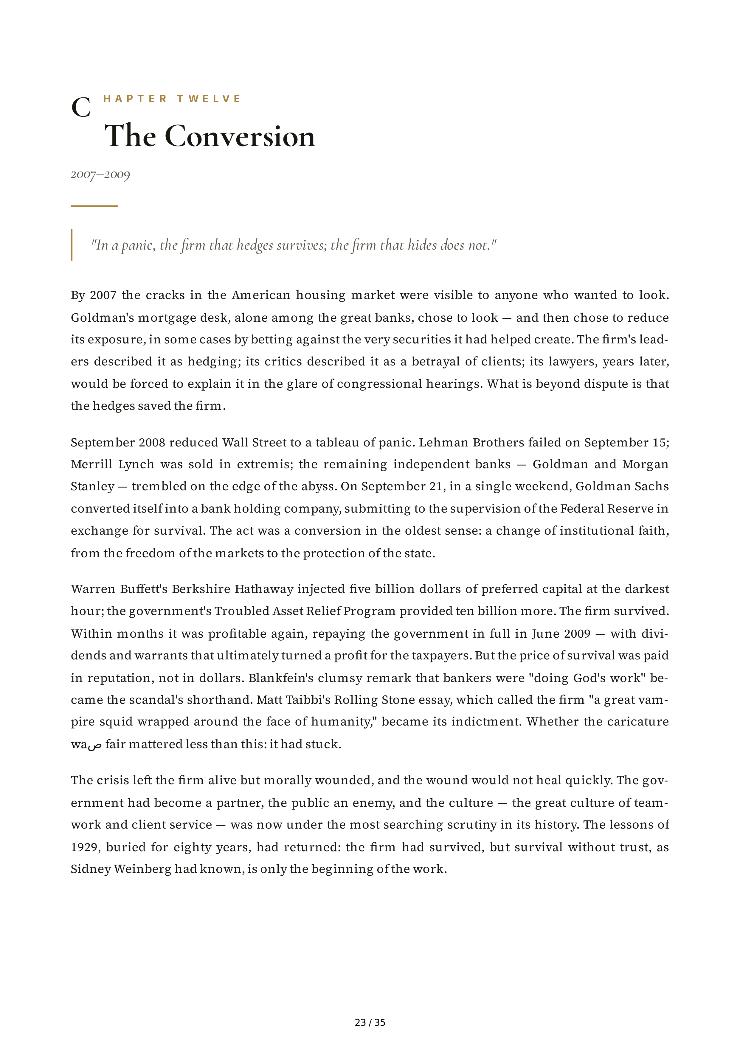 Goldman Sachs Streetwise Getting to and Through Goldman Sachs Biography — page 23