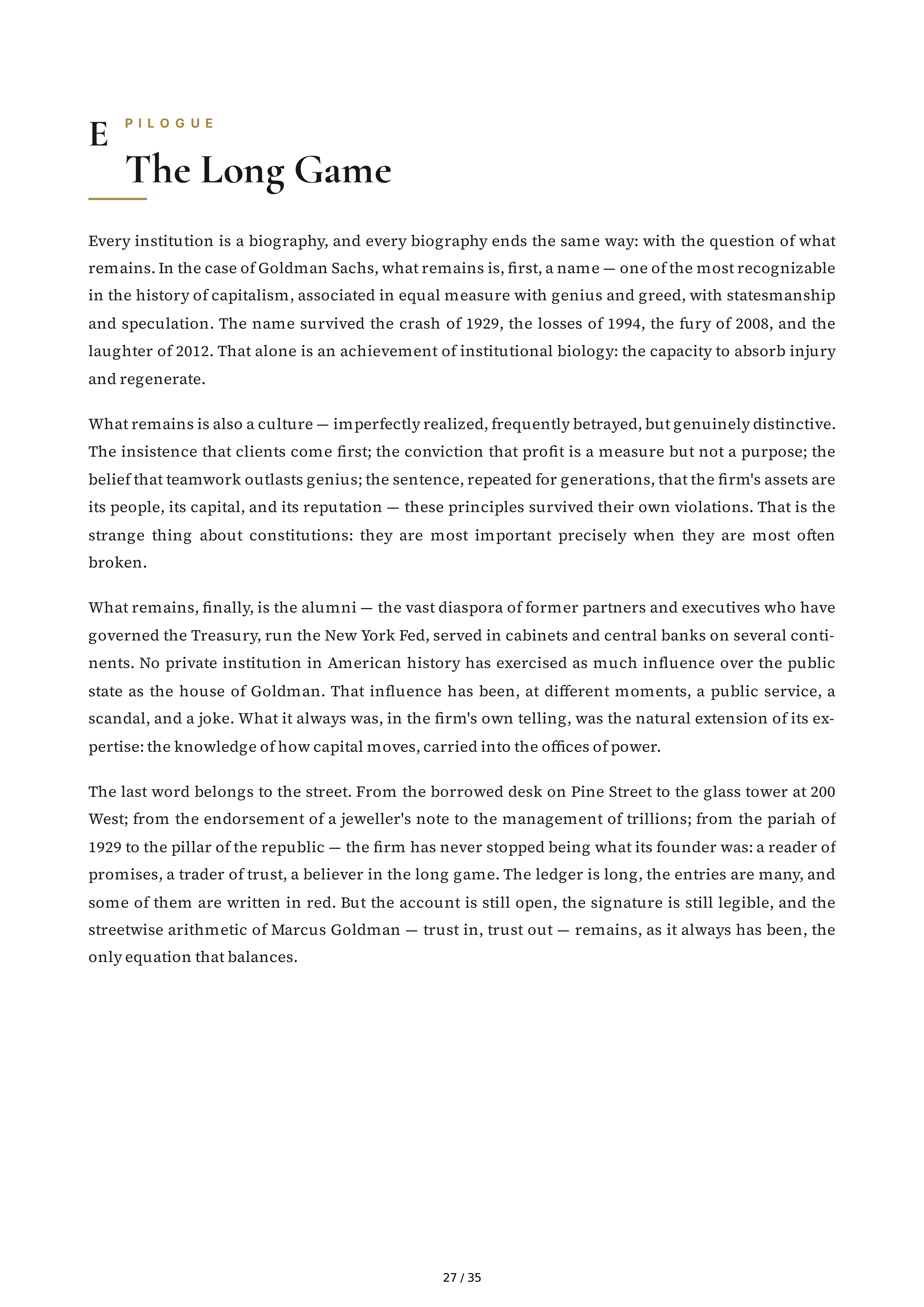 Goldman Sachs Streetwise Getting to and Through Goldman Sachs Biography — page 27