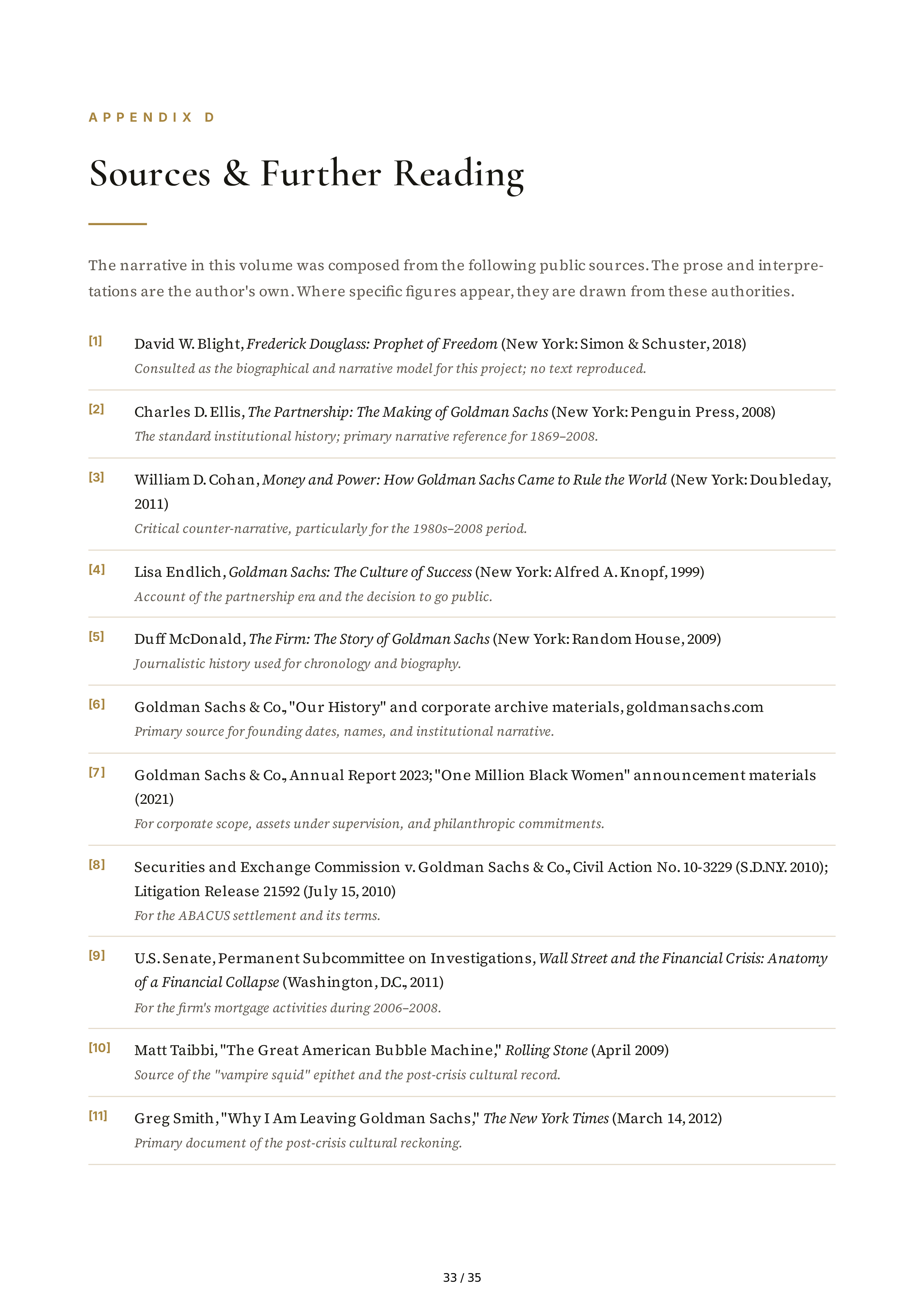 Goldman Sachs Streetwise Getting to and Through Goldman Sachs Biography — page 33