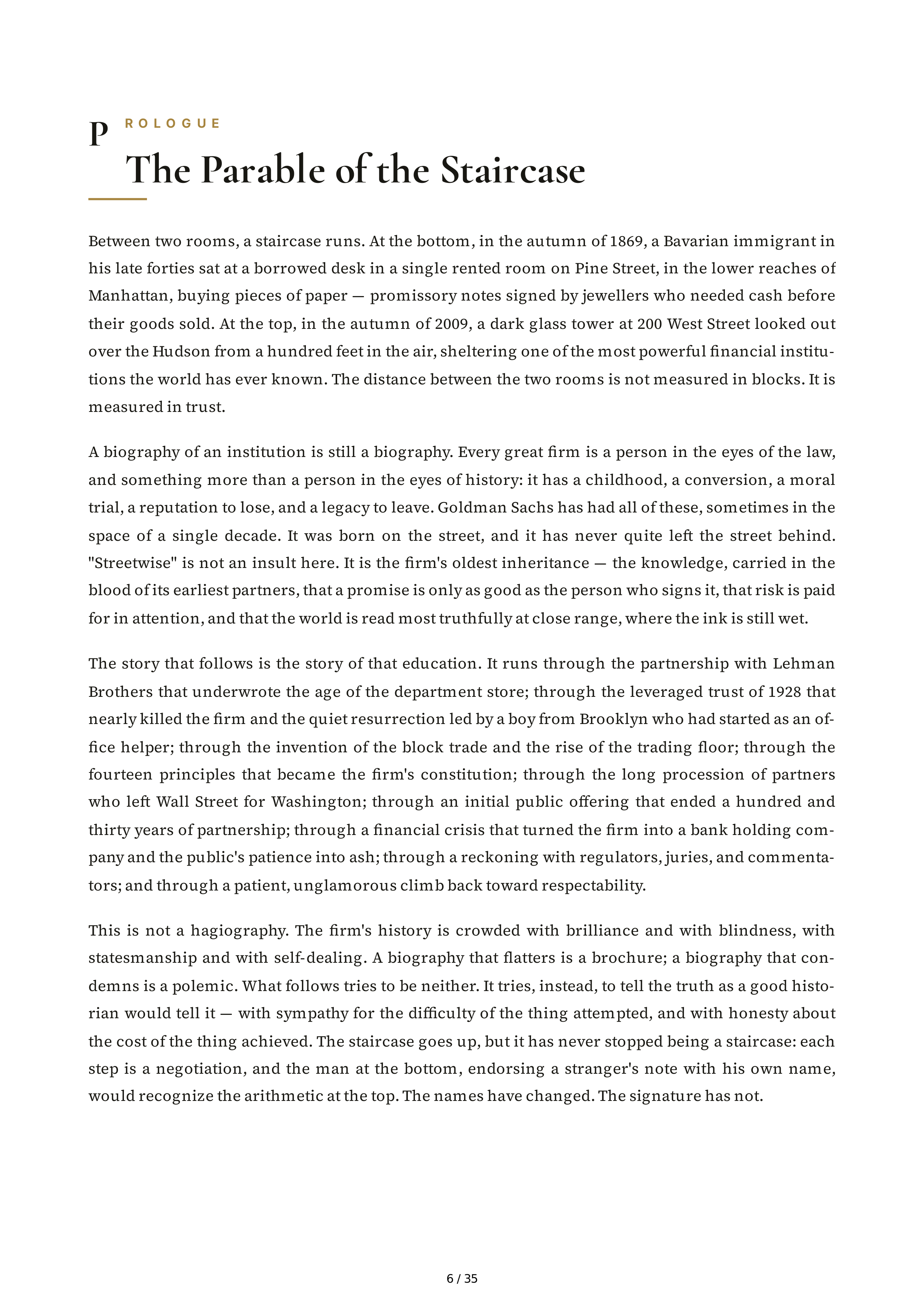 Goldman Sachs Streetwise Getting to and Through Goldman Sachs Biography — page 6