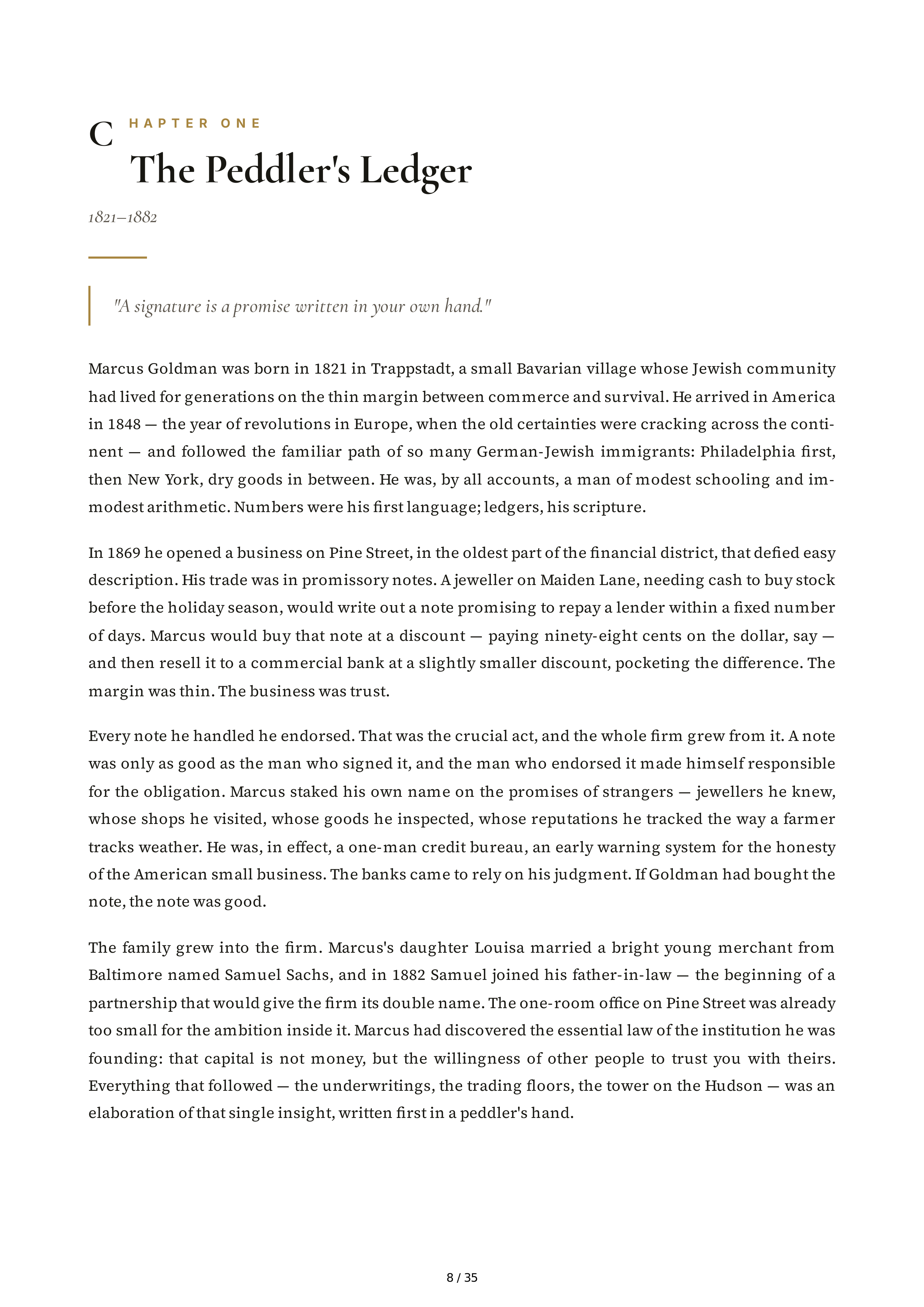 Goldman Sachs Streetwise Getting to and Through Goldman Sachs Biography — page 8
