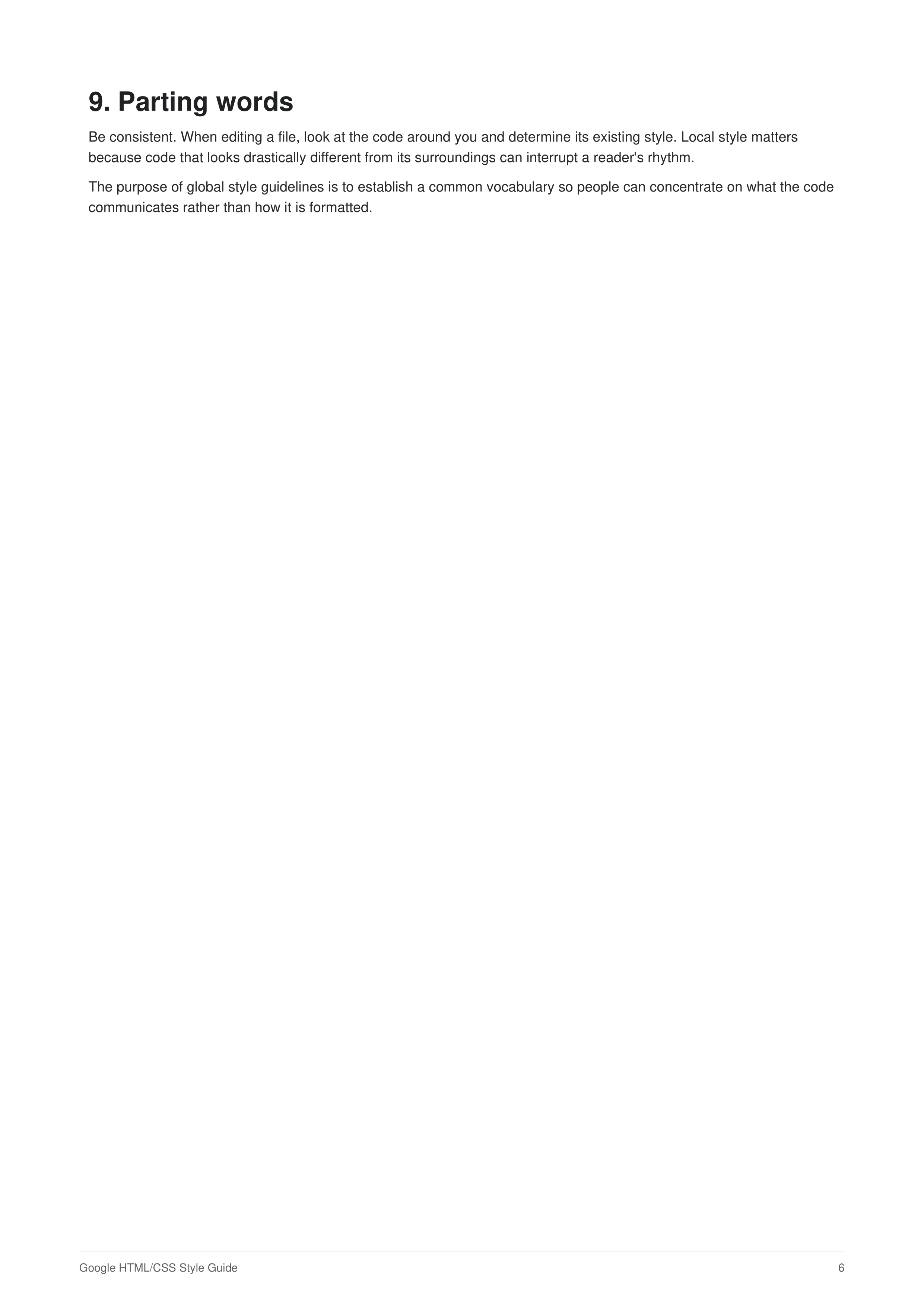 Google HTML/CSS Style Guide — page 6