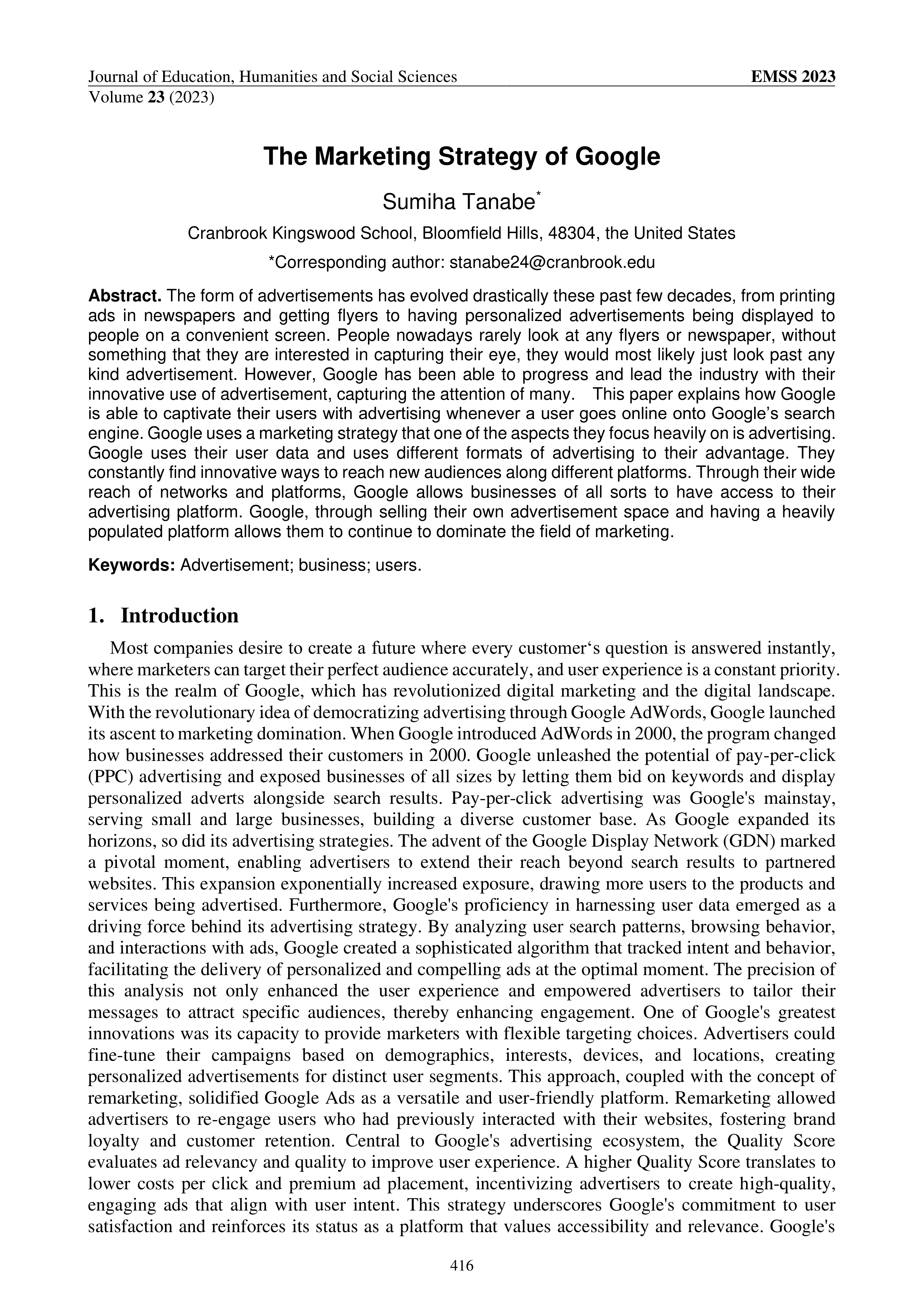 Google Marketing Strategy — page 1