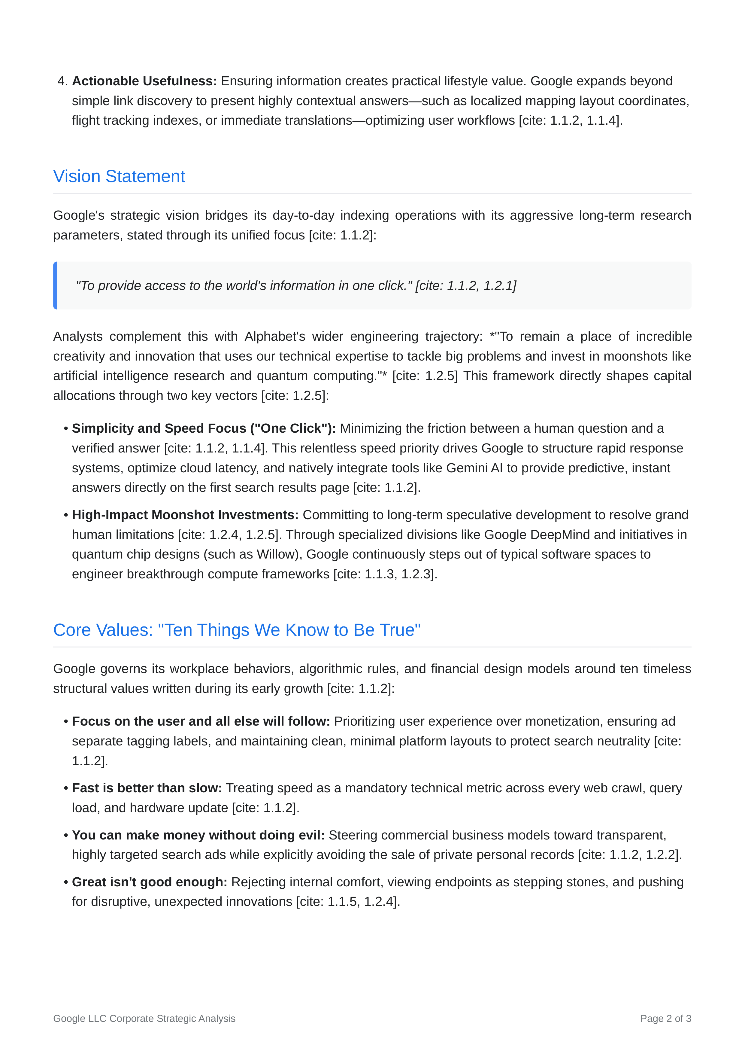Google Mission Statement — page 2
