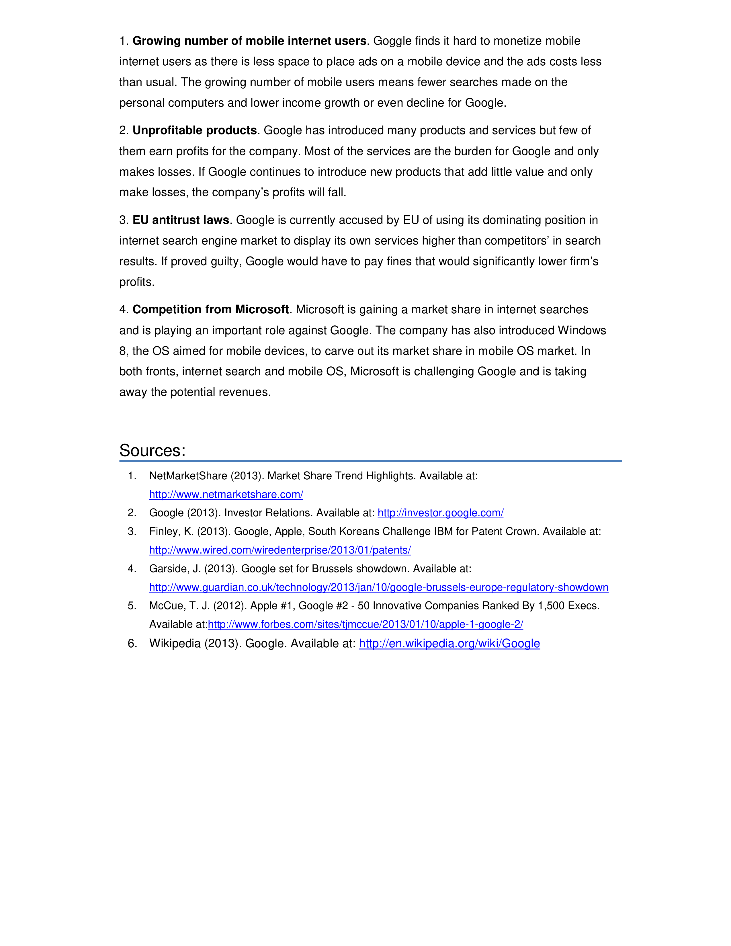 Google Swot Analysis  — page 4
