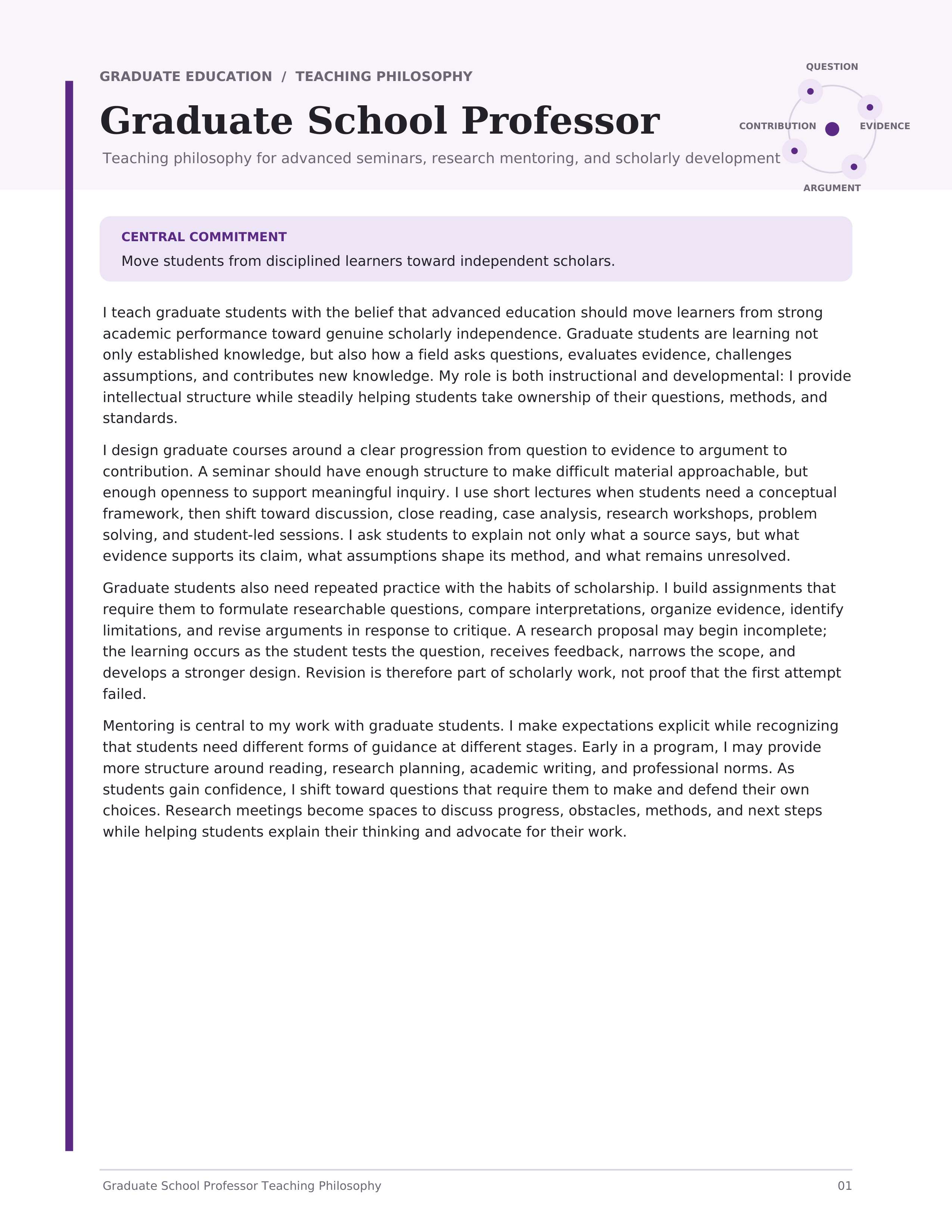 Graduate School Professor Teaching Philosophy — page 1