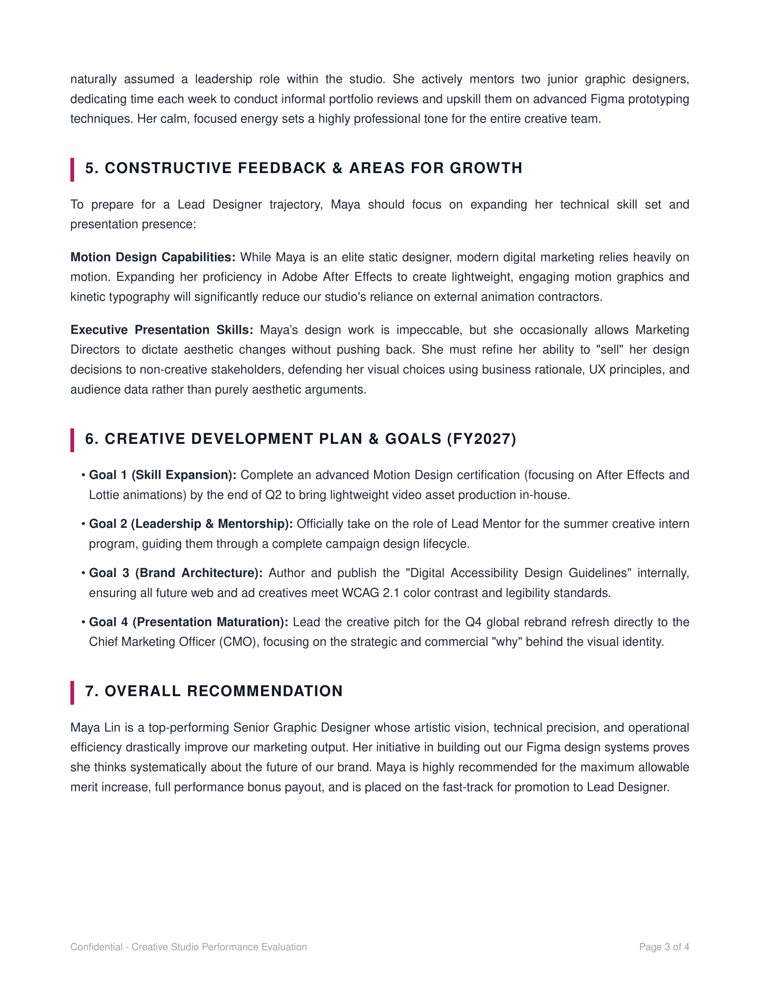Graphic Designer Performance Review — page 3