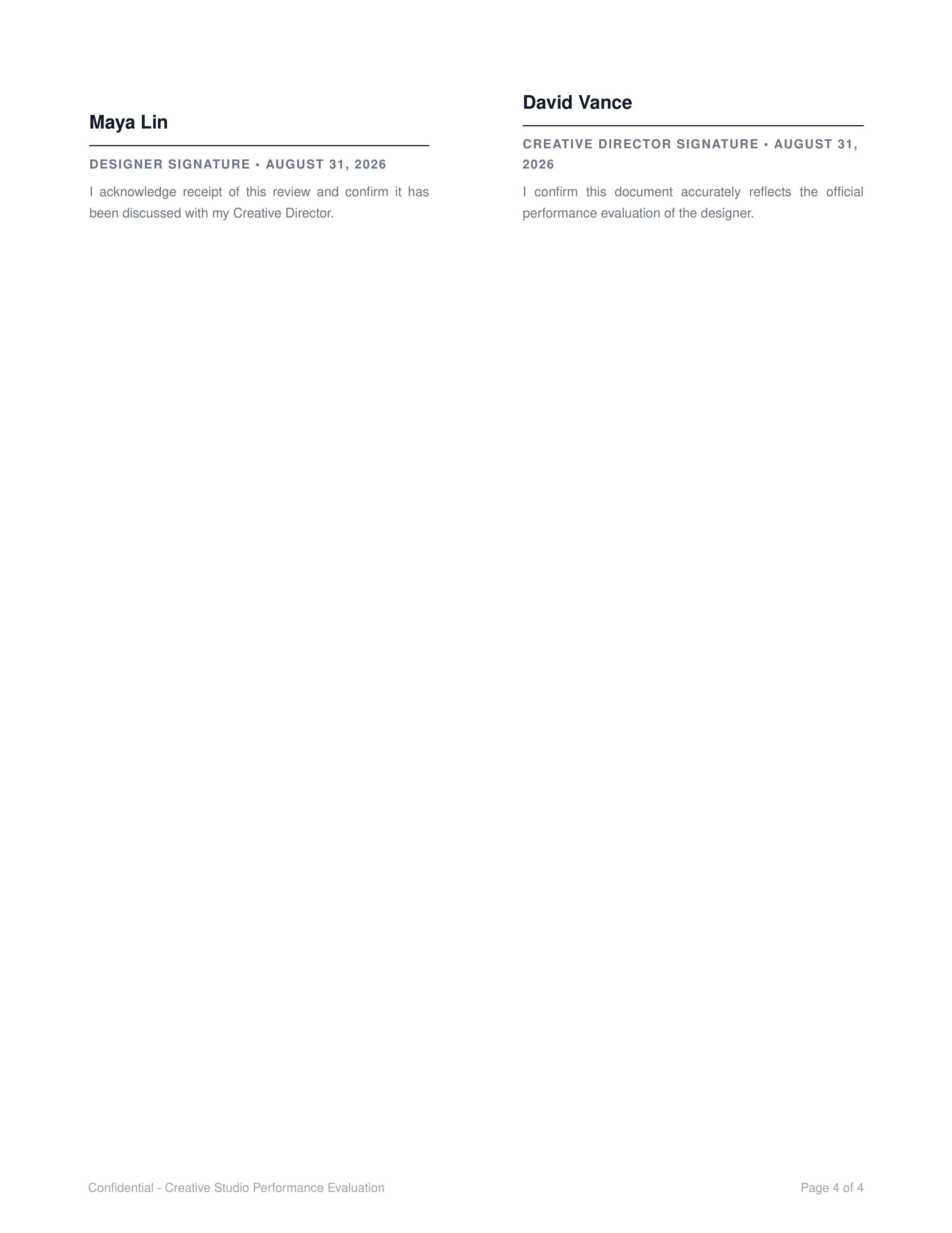 Graphic Designer Performance Review — page 4