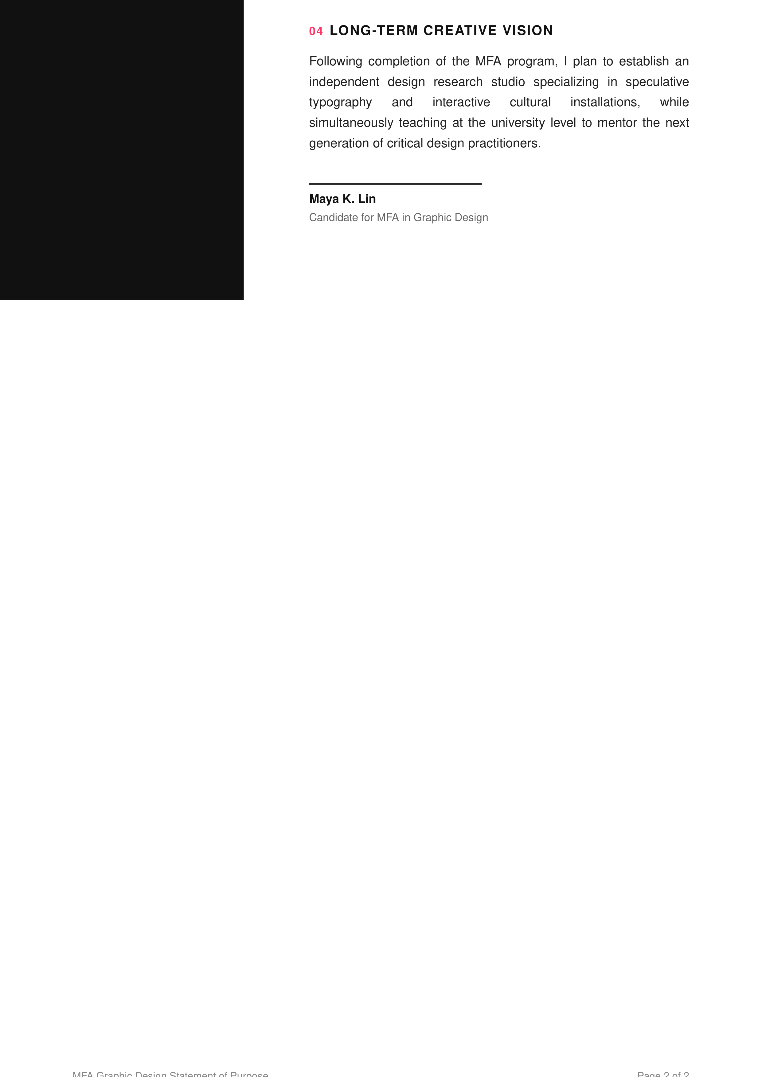 Graphic Designer Statement of Purpose — page 2