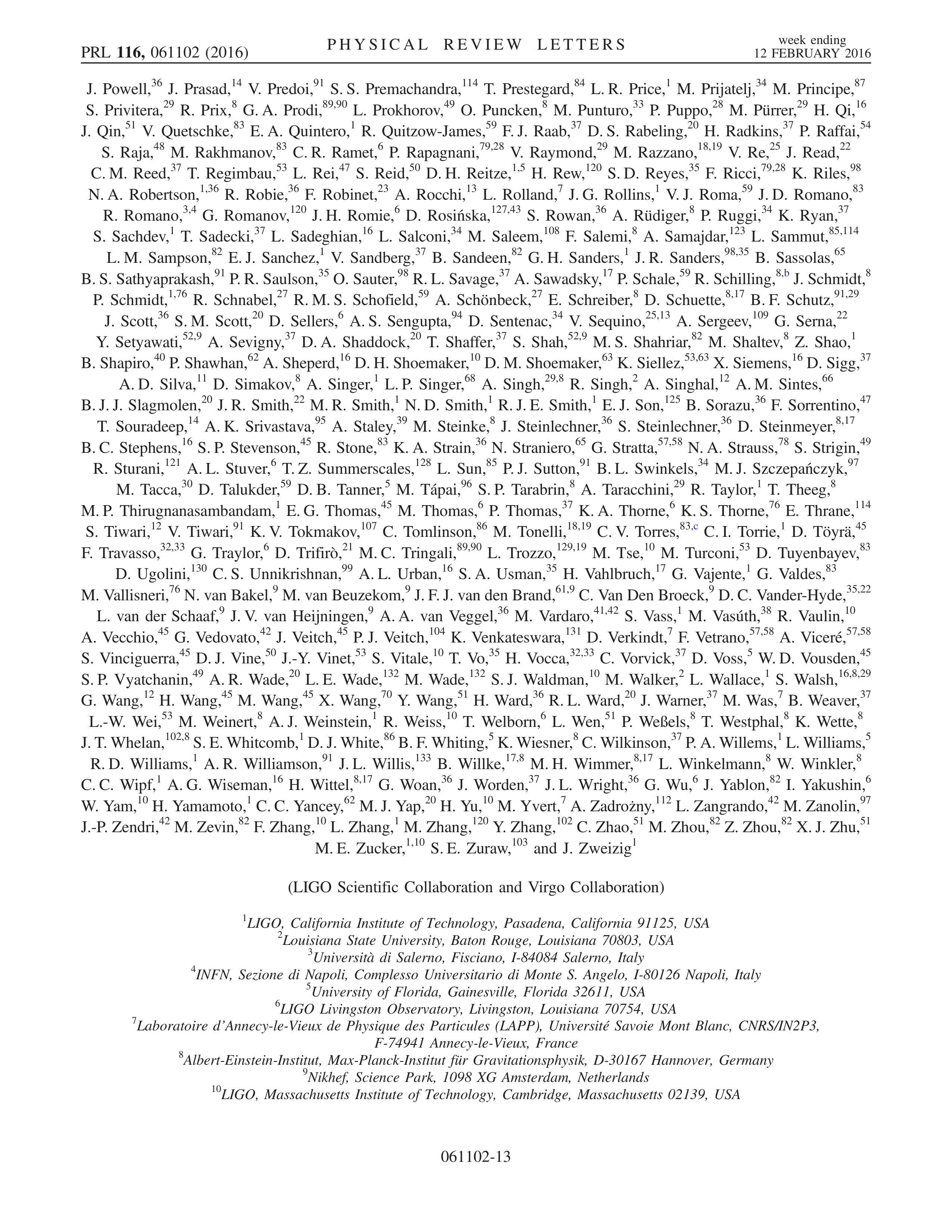 Gravitational Waves Research Paper by LIGO and Virgo Collaboration — page 13