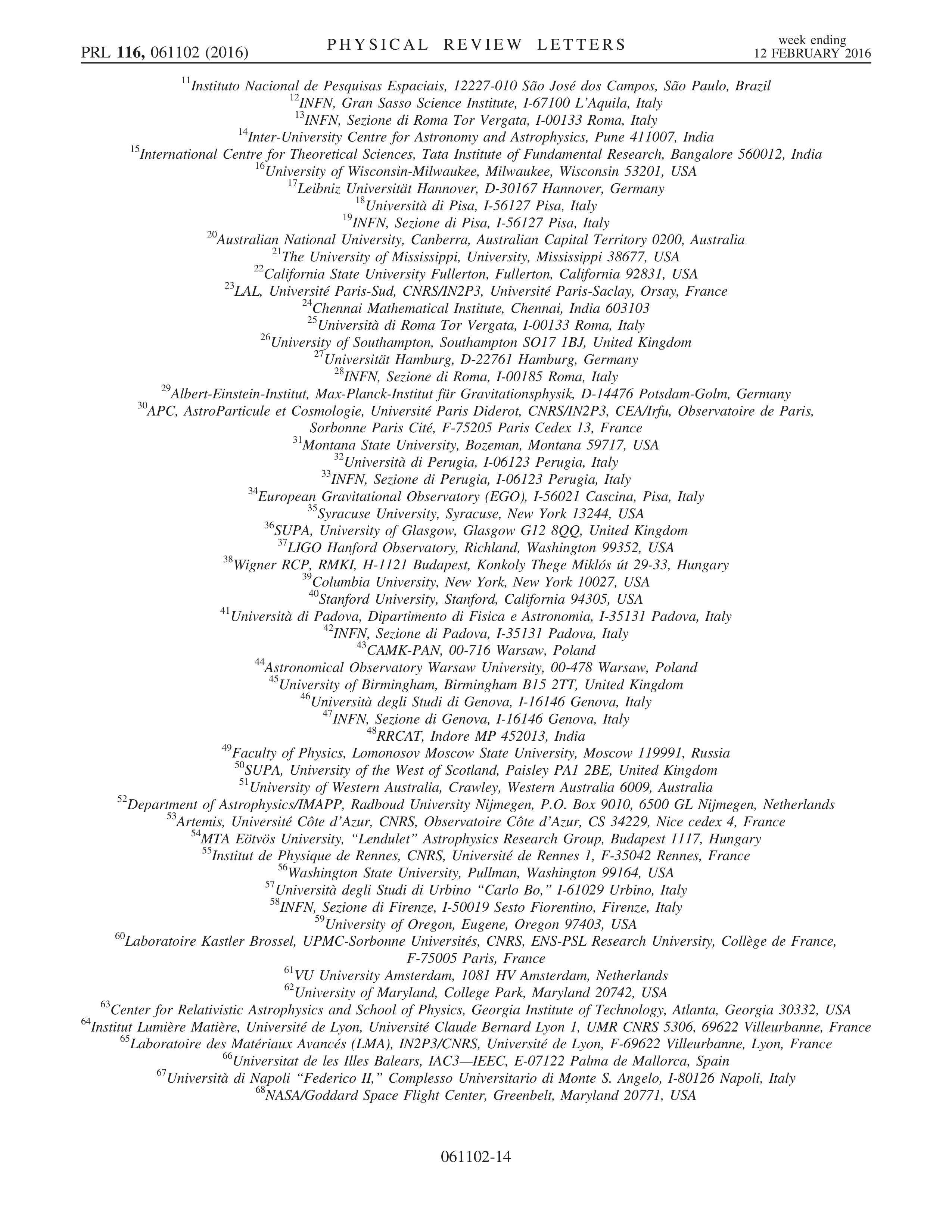 Gravitational Waves Research Paper by LIGO and Virgo Collaboration — page 14