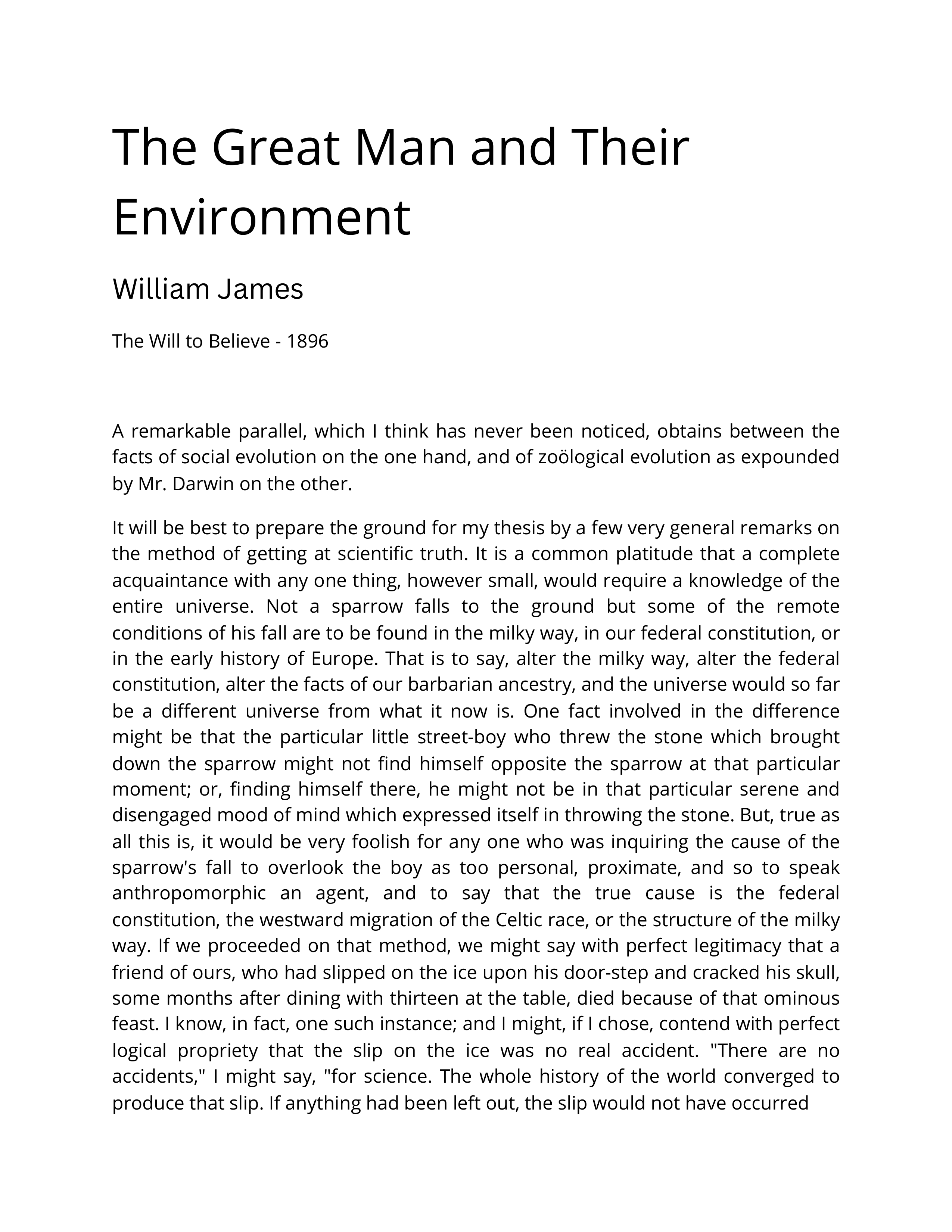 Great Men and Their Environment Essay — page 1
