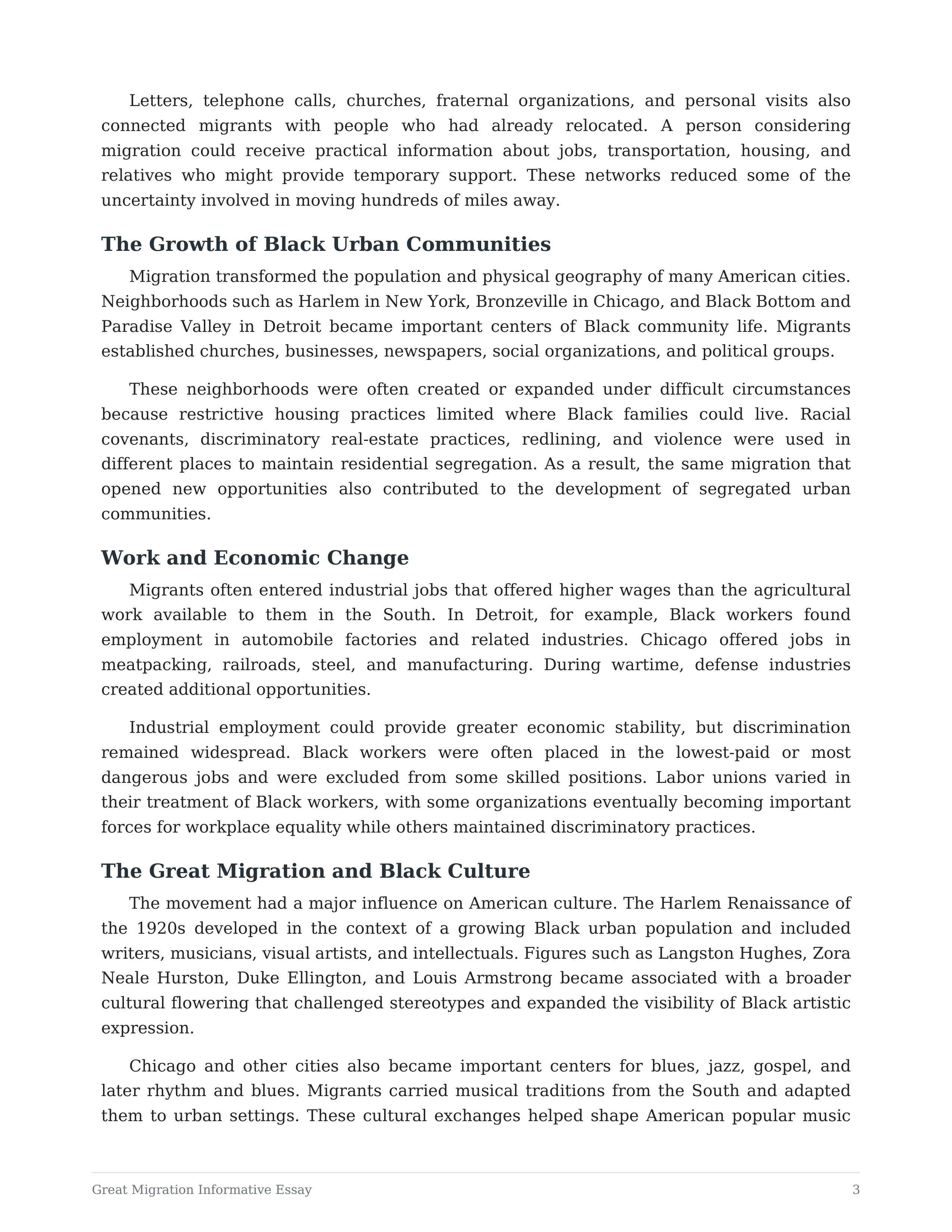 Great Migration Informative Essay — page 3