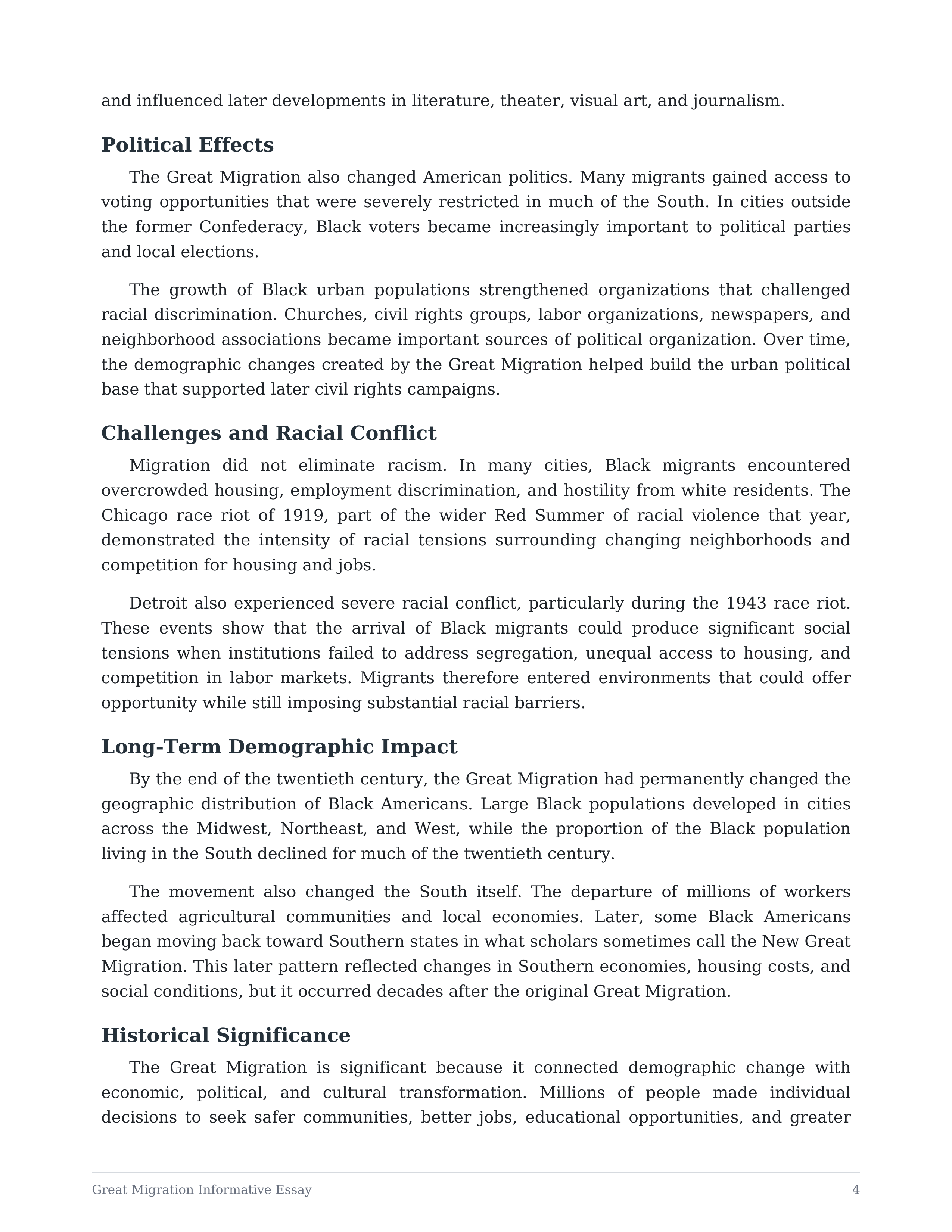 Great Migration Informative Essay — page 4